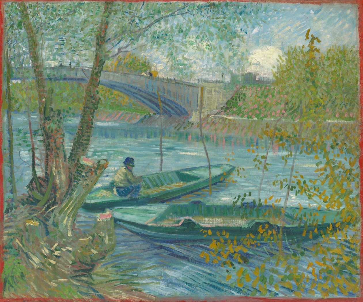 Fiske om våren, Pont de Clichy (Asnières) av Vincent van Gogh