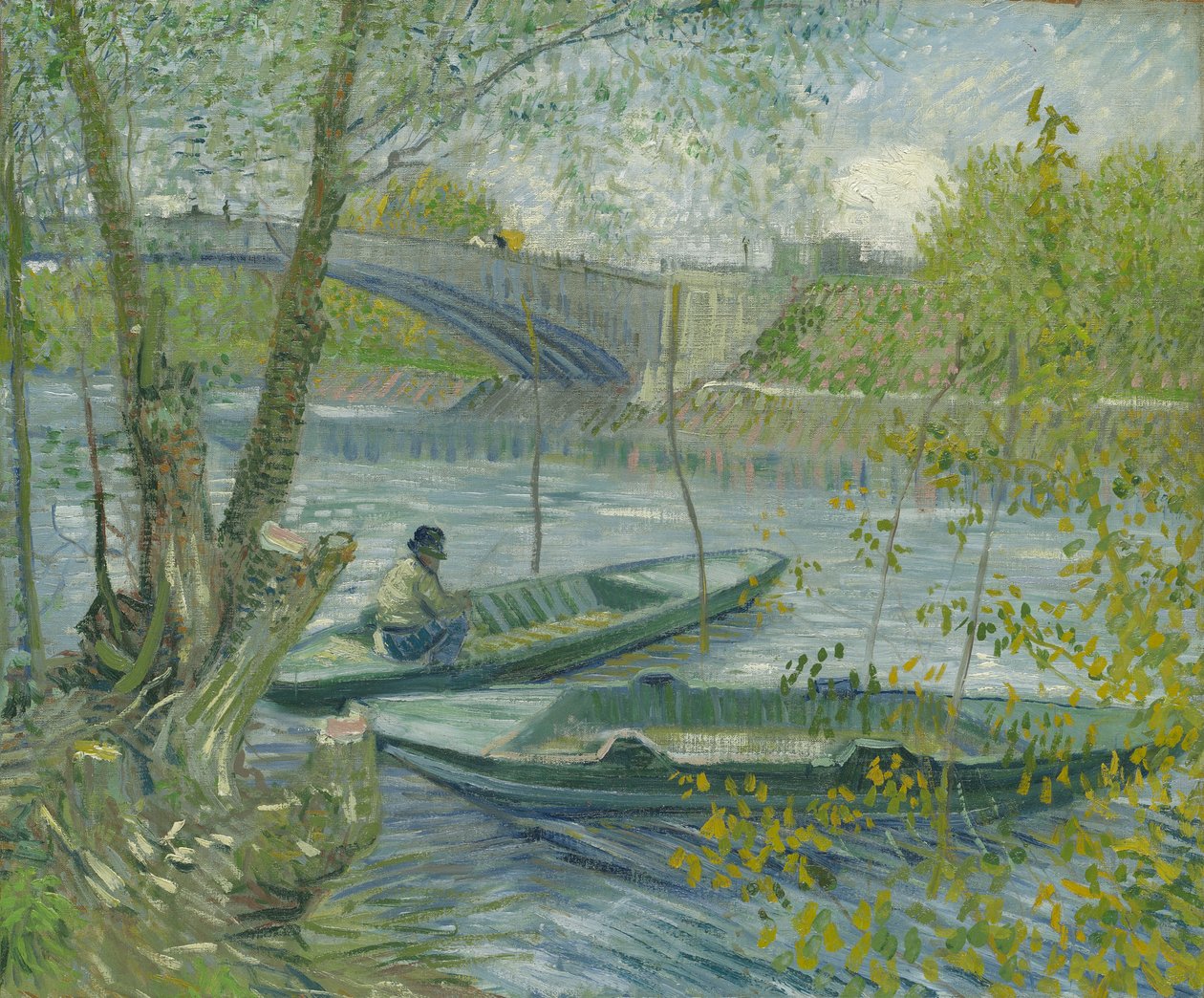 Fiske om våren, Pont de Clichy av Vincent van Gogh