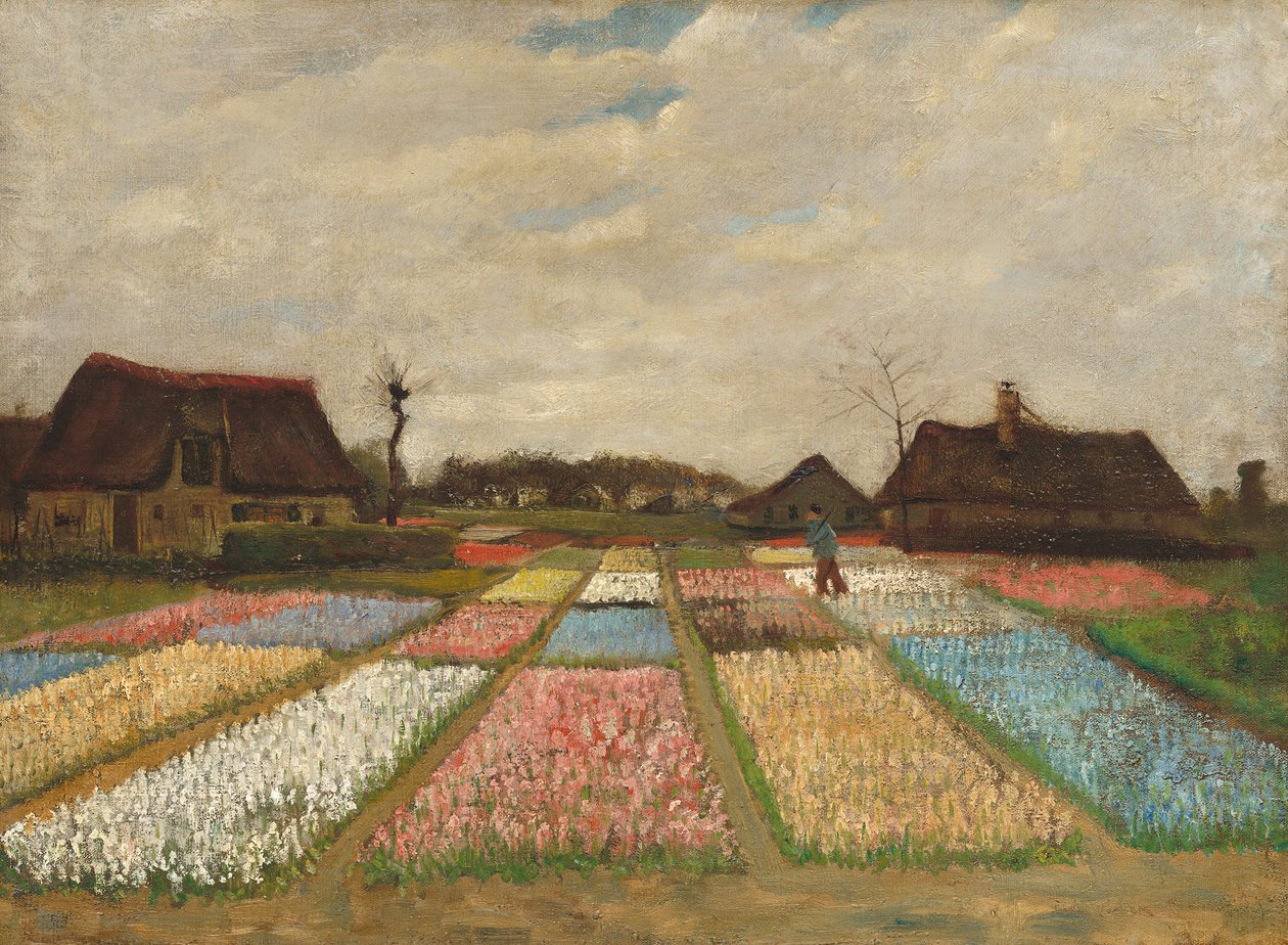 Blomsterbed i Holland, ca. 1883 (olje på lerret på tre) av Vincent van Gogh