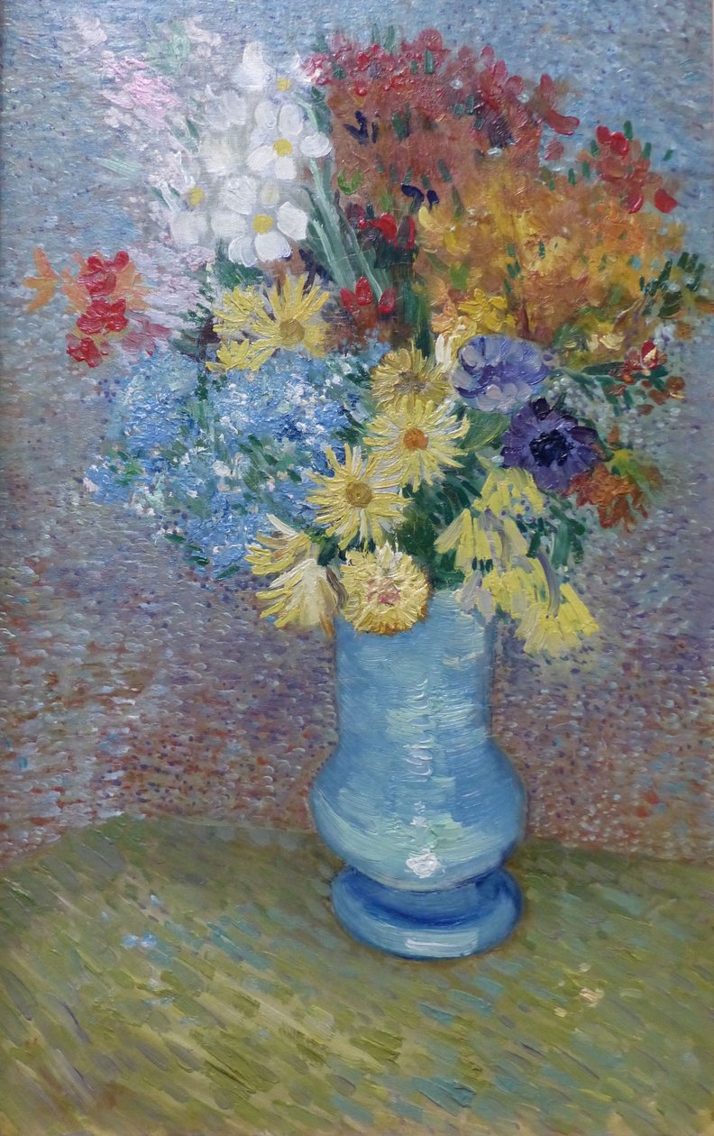 Blomster i en blå vase, ca. 1887 (olje på lerret) av Vincent van Gogh