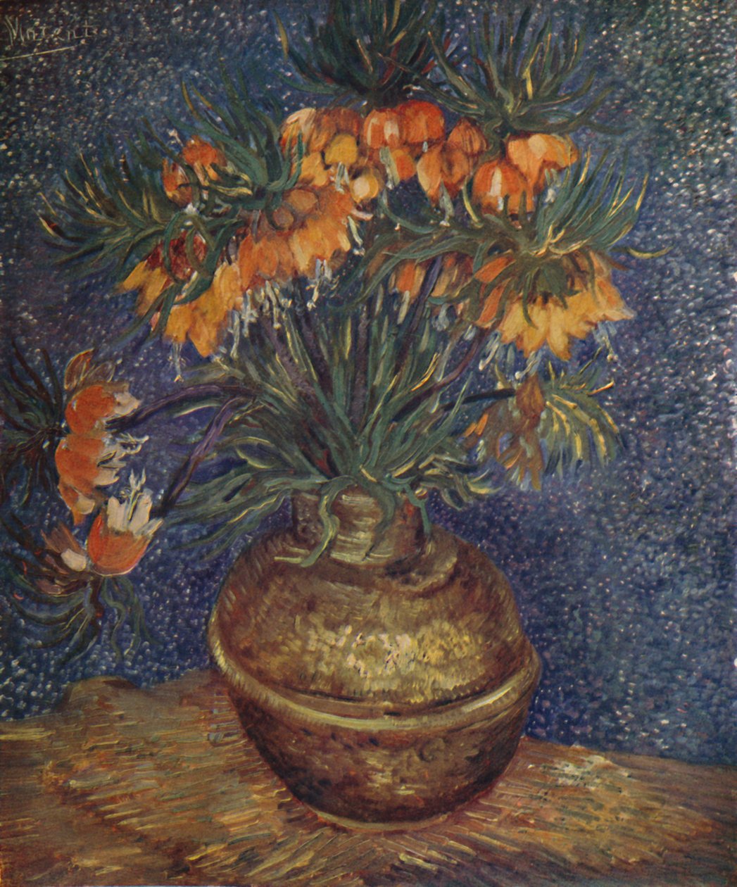 Blomster i en messingvase, 1887, 1923 av Vincent van Gogh