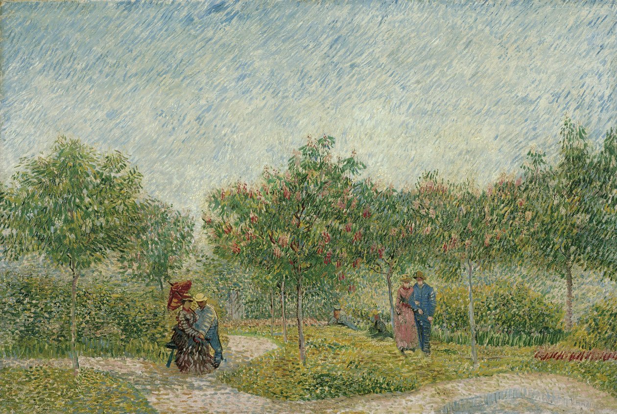 Hage i Montmartre med elskende av Vincent van Gogh