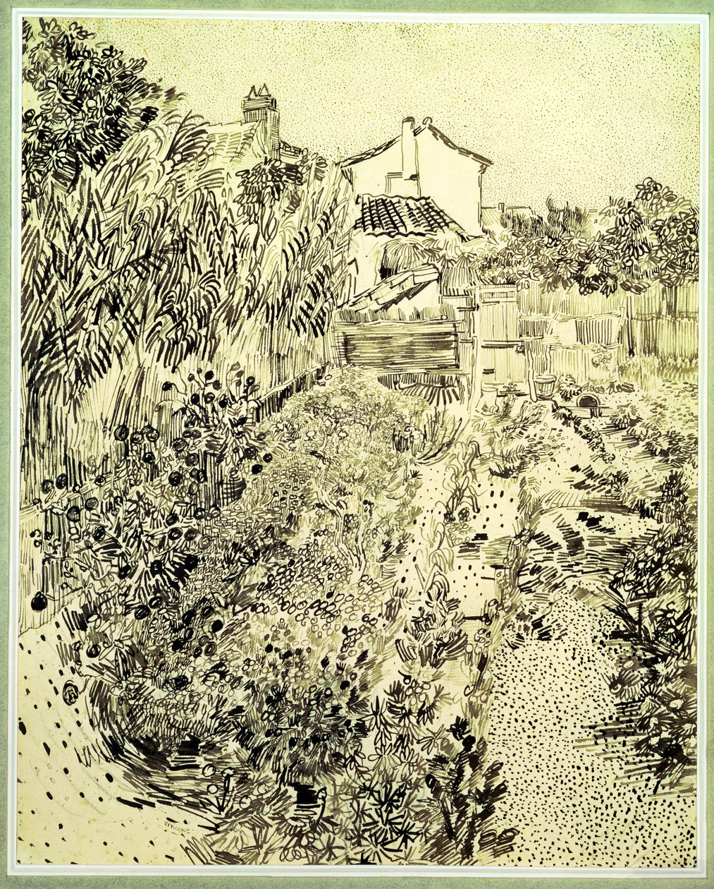 Hage med blomster, 1888 av Vincent van Gogh