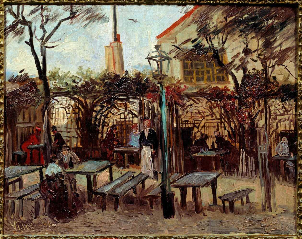 Guinguette i Montmartre: "Le Billard En Bois"" ble" "La Bonne Franquette""". Maleri av Vincent Van Gogh (1853-1890) (ec.holl.) 1886 Søn. 0,49x0,64 m Paris, Orsay-museet av Vincent van Gogh