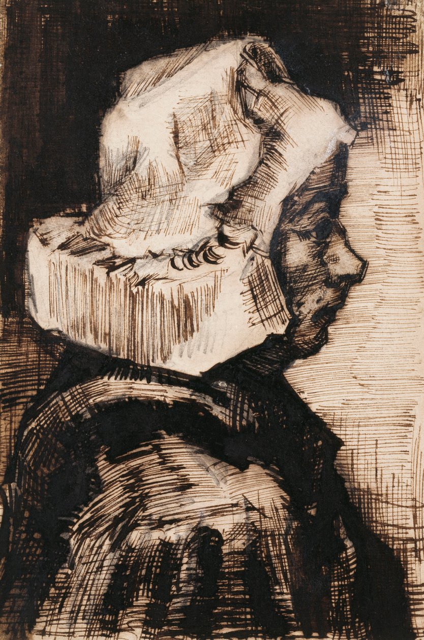 Leder for en bondekvinne, mot høyre, 1884 av Vincent van Gogh