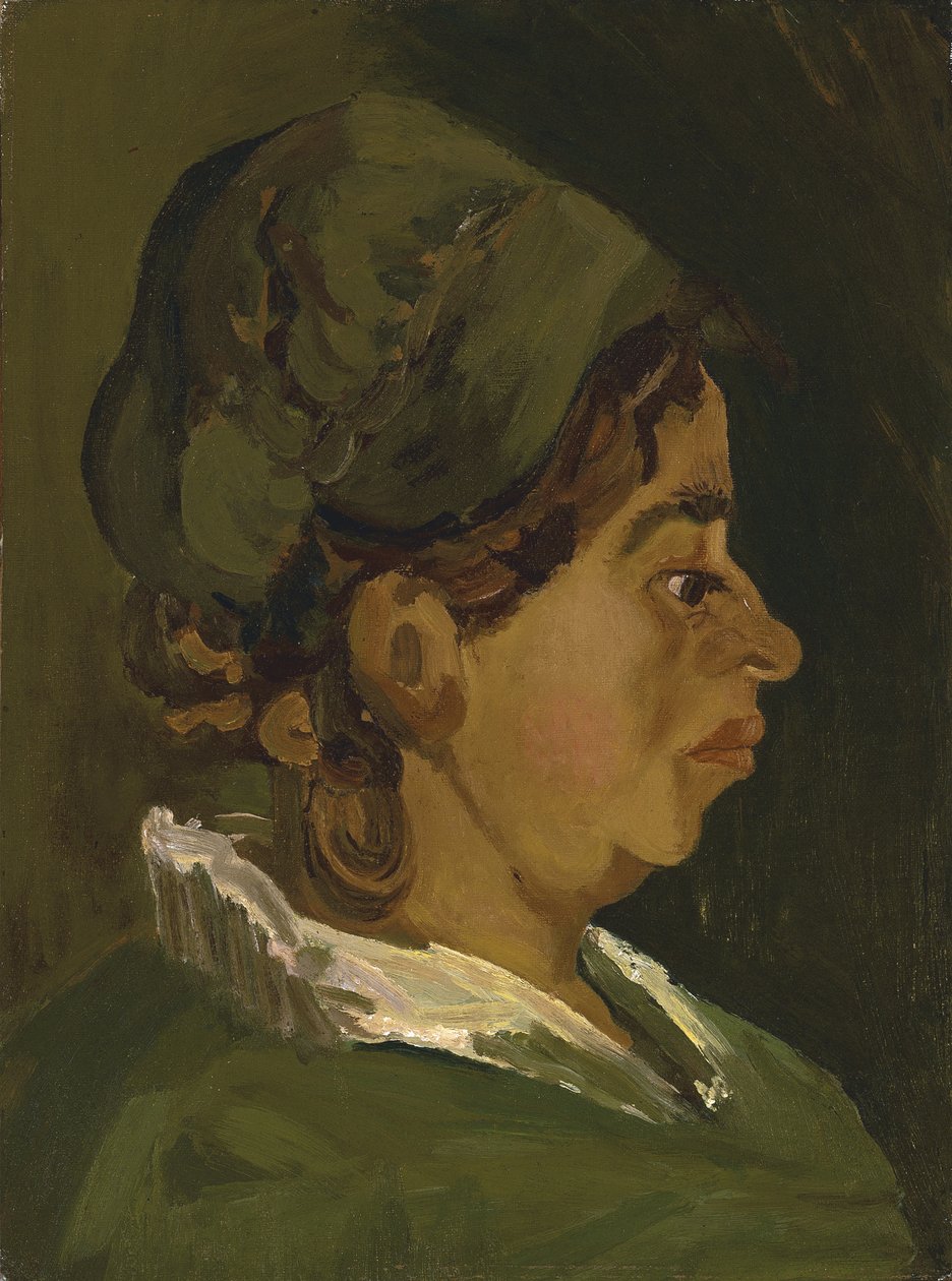 Head of a Peasant Woman: Right Profile, 1884 av Vincent van Gogh