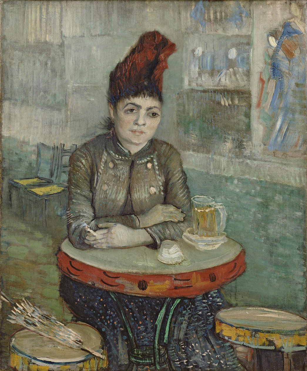 I kafeen: Agostina Segatori i Le tambourin av Vincent van Gogh