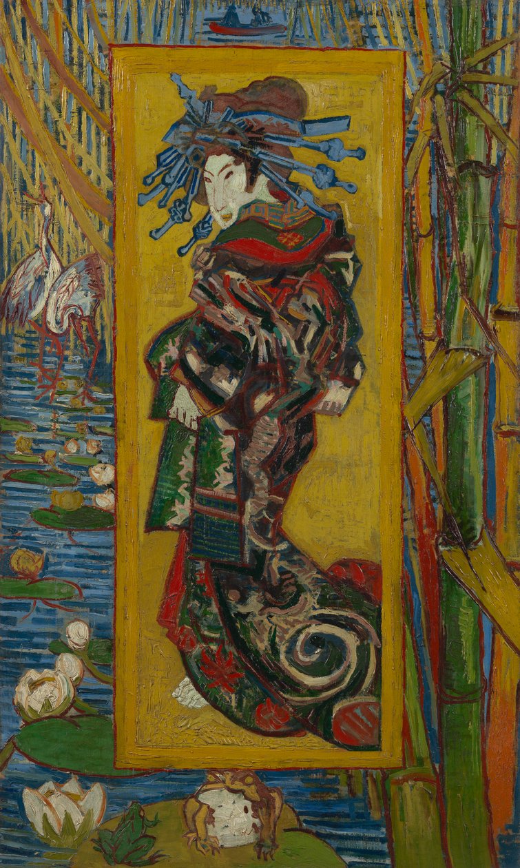 Japoneserie: Courtesan and the Deserted (Etter Casey Essen), Paris av Vincent van Gogh