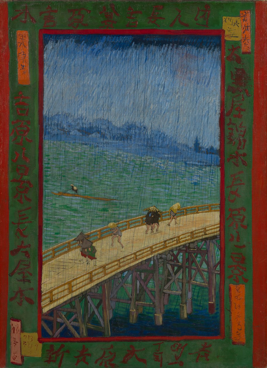 Japonaiserie: The Bridge in the Rain (etter Hiroshige), Paris av Vincent van Gogh