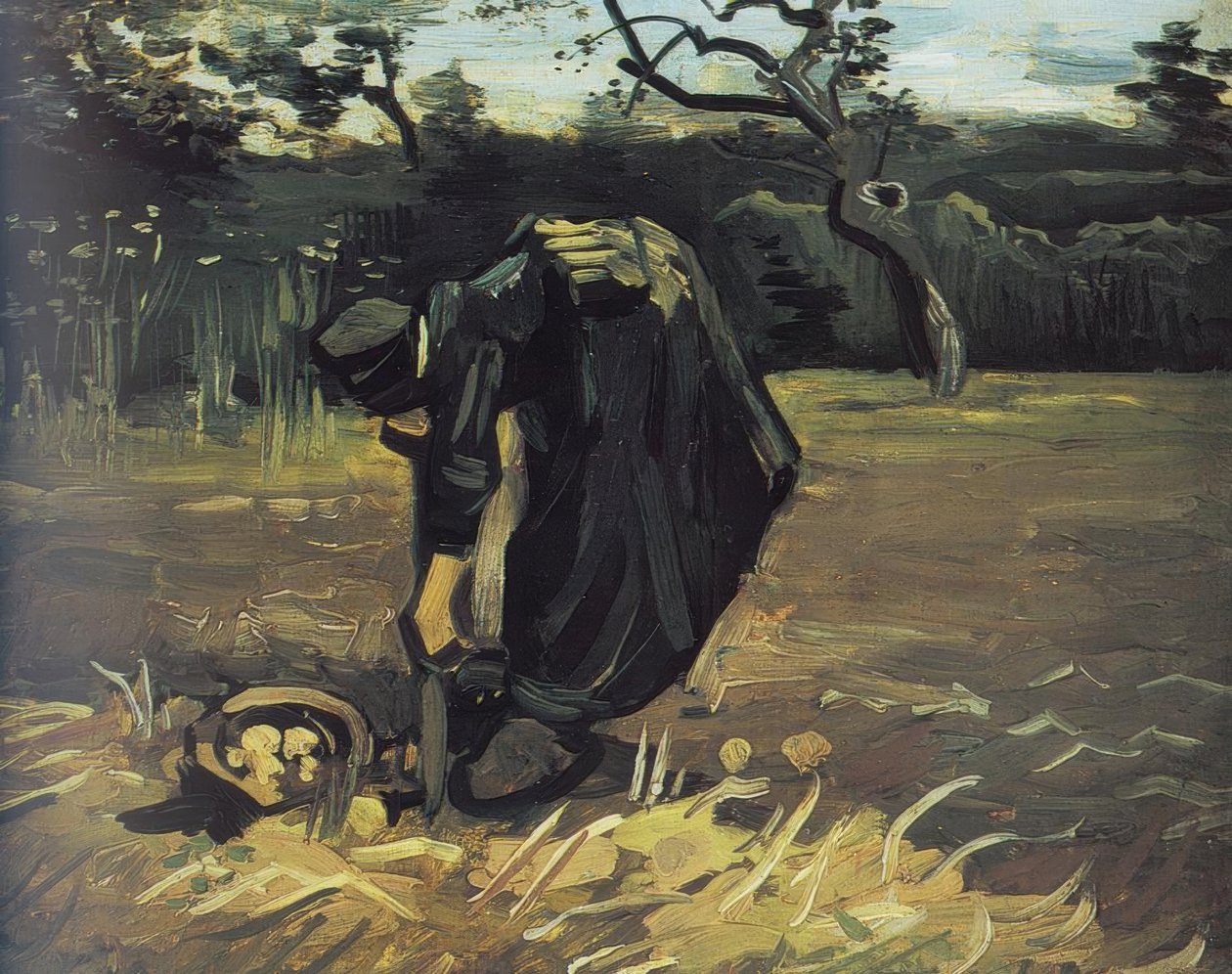 Bondekvinne graver poteter av Vincent van Gogh