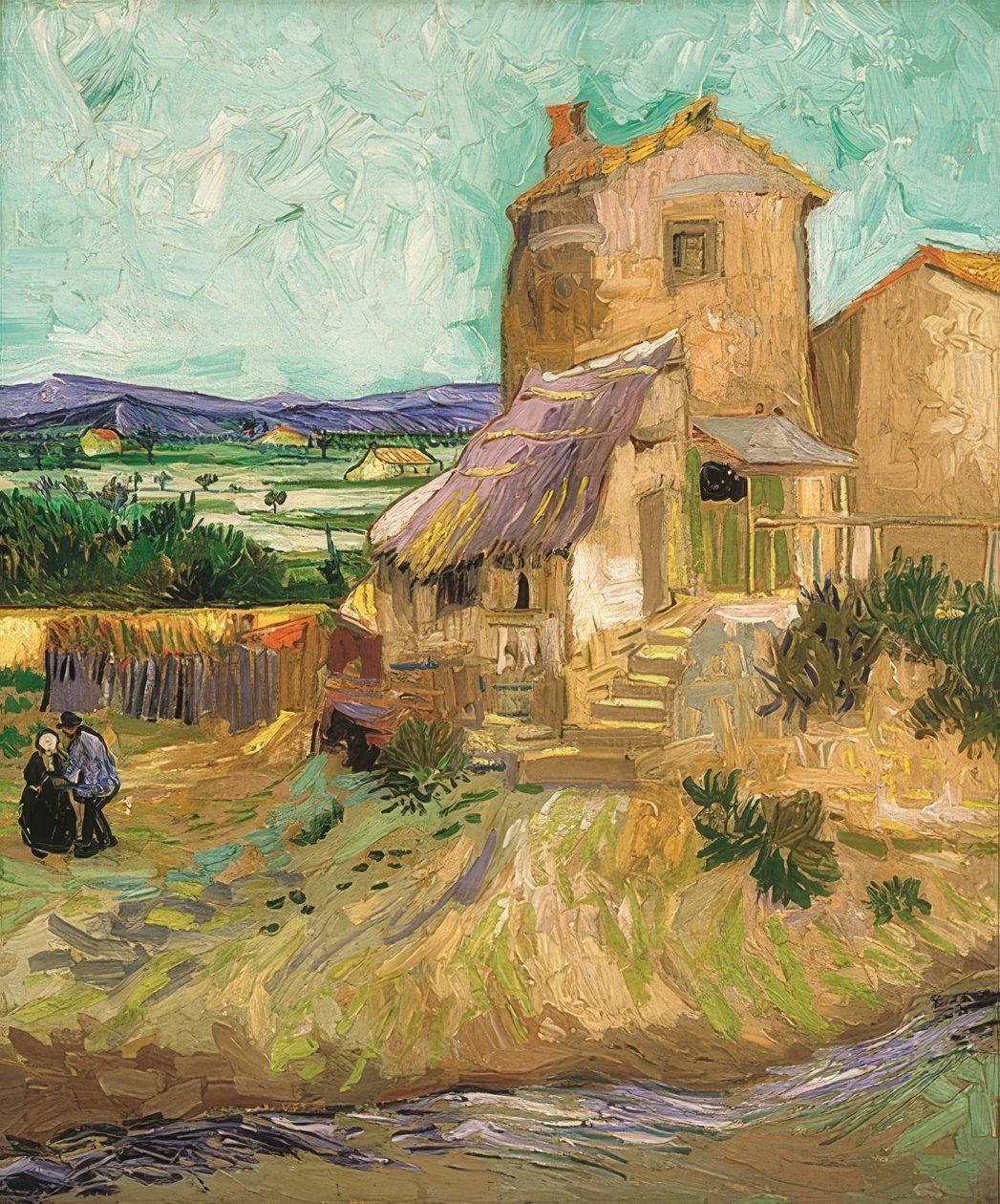 Huset til La Crau (Die alte Mühle). 1888 av Vincent van Gogh