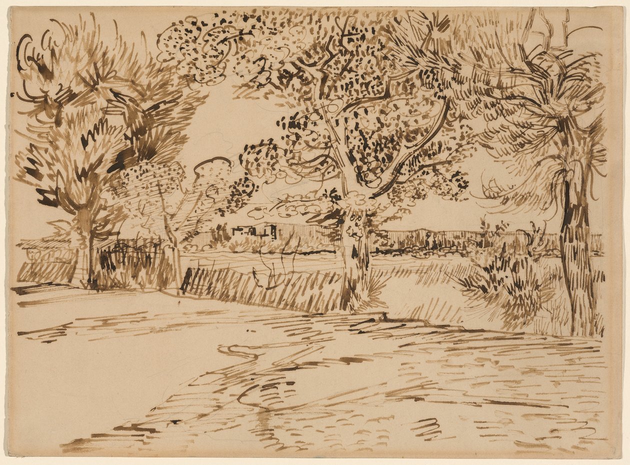 Landskap ved Arles av Vincent van Gogh