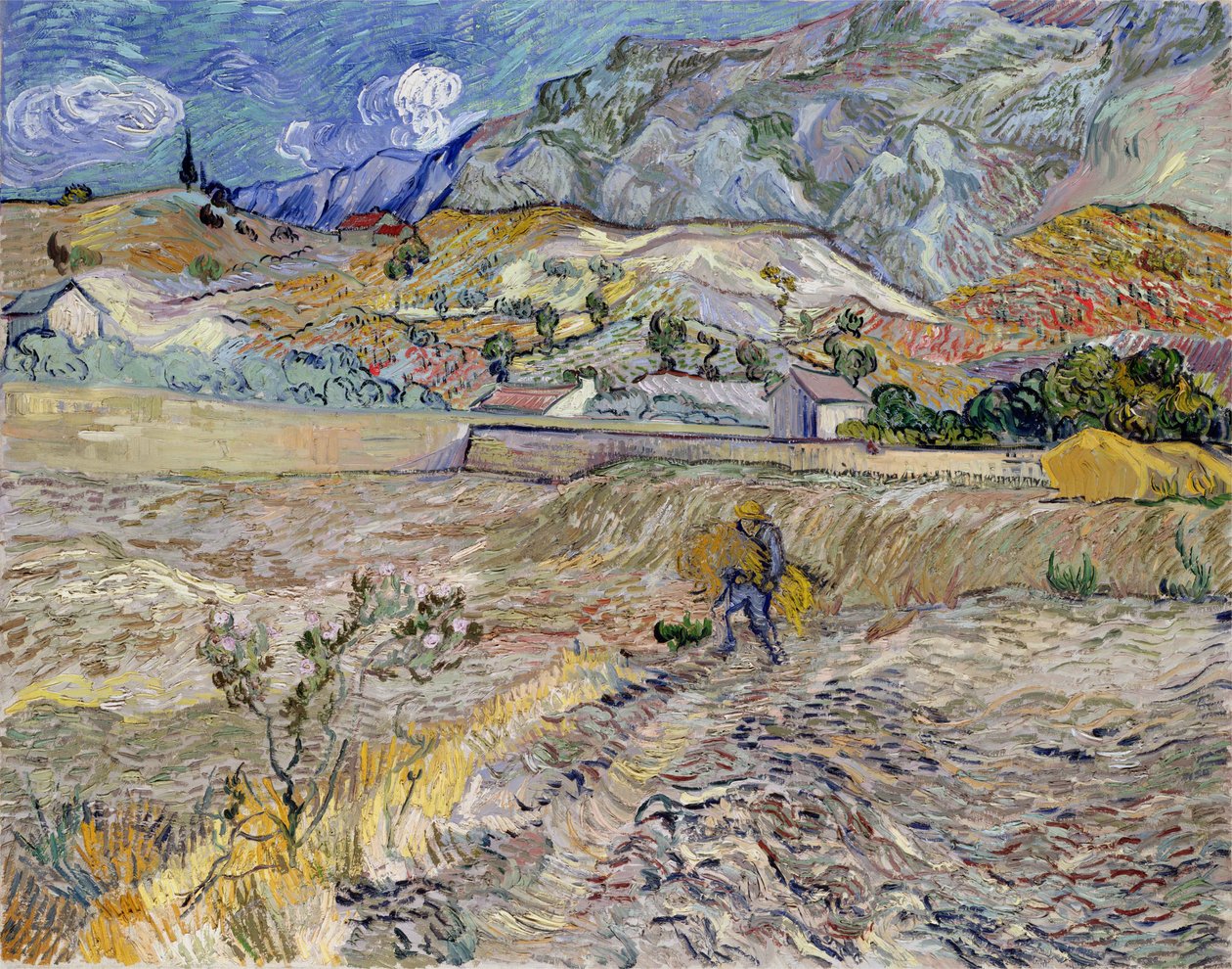 Landskap ved Saint-Remy (The Plouged Field) (olje på lerret) av Vincent van Gogh