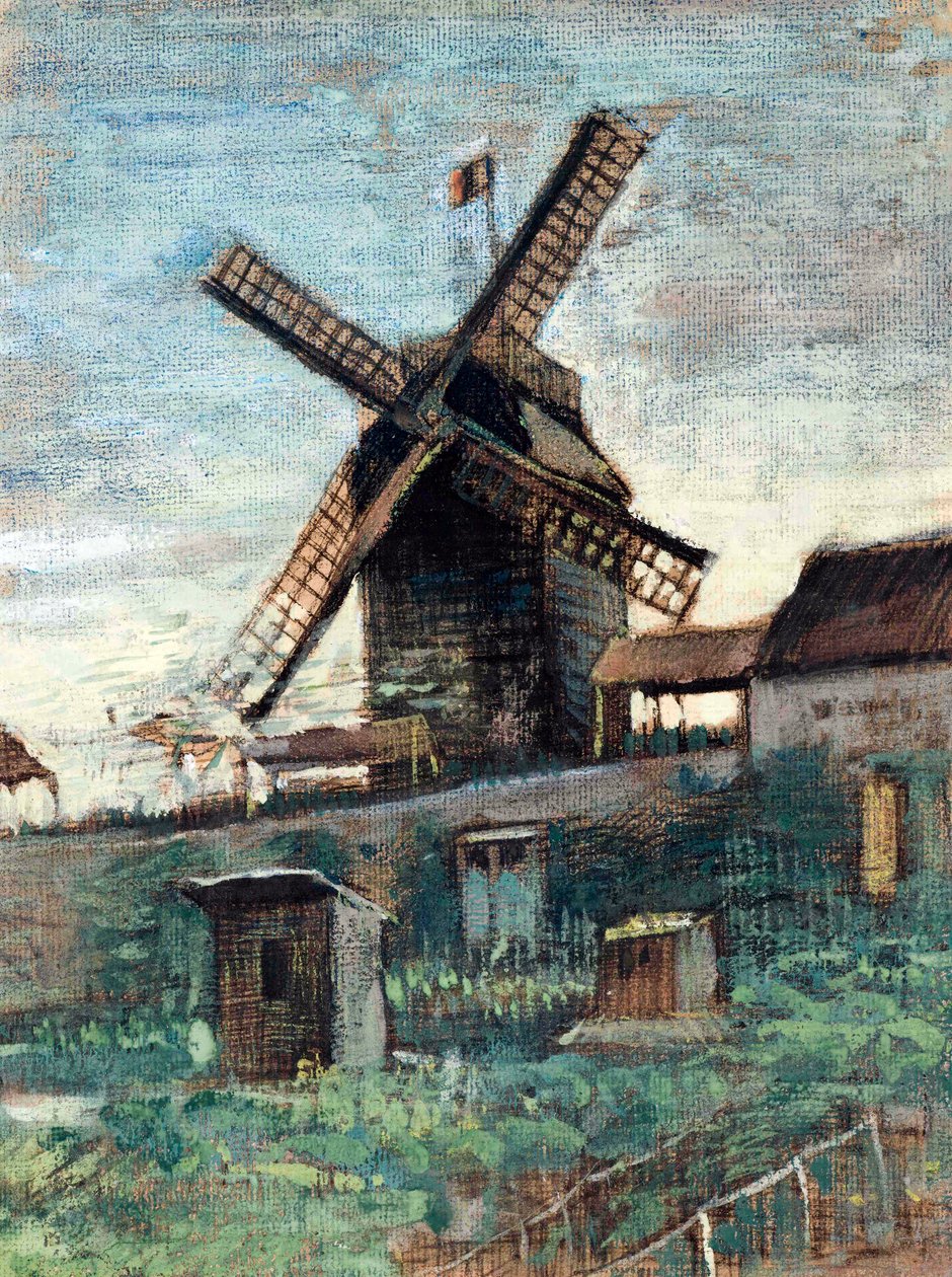 Le Moulin de Blute fin (en av de to møllene i Moulin de la Galette) av Gogh, Vincent, van (1853-1890) av Vincent van Gogh
