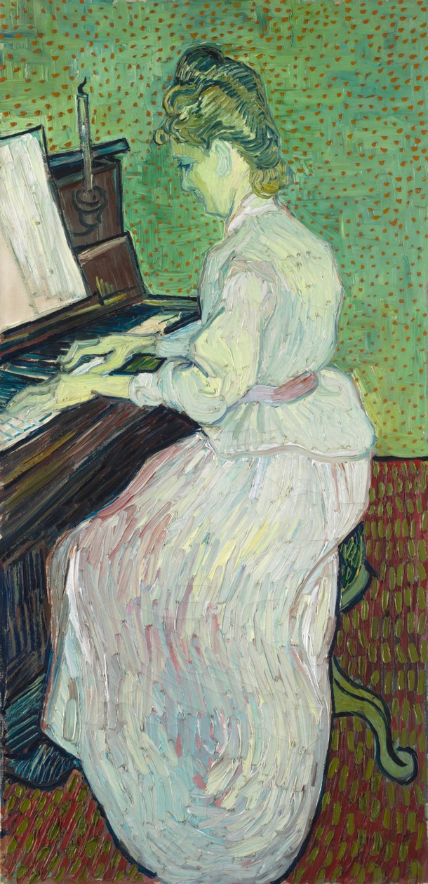 Marguerite Gachet ved pianoet, 1890 av Vincent van Gogh