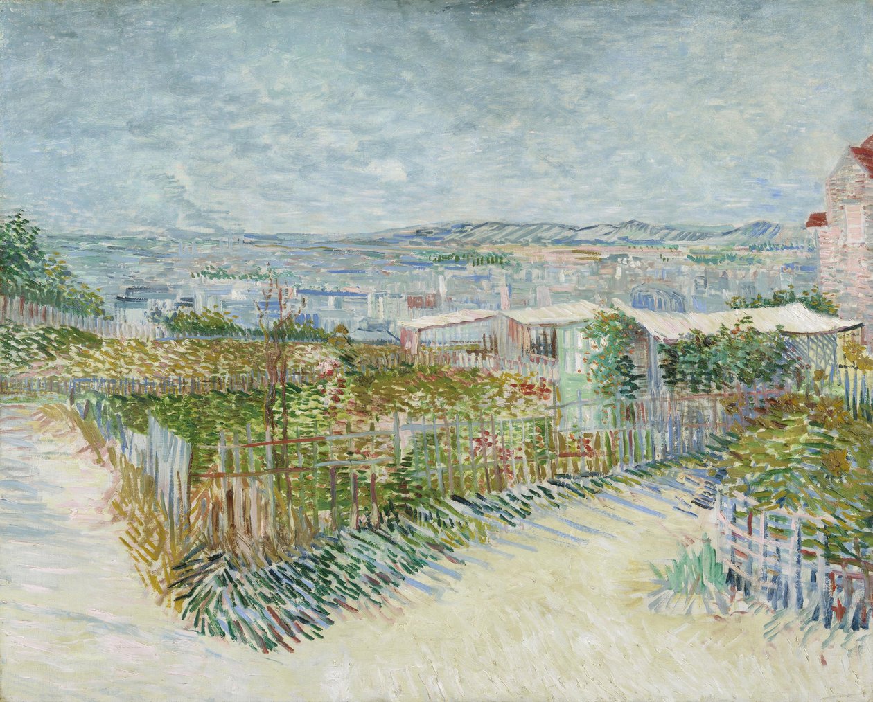 Montmartre: bak Moulin de la Galette av Vincent van Gogh
