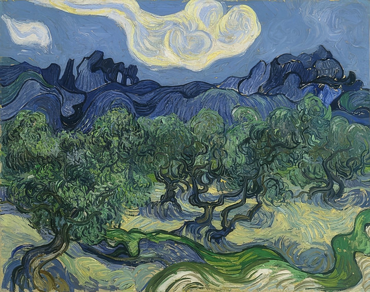 Oliventrær. 1889 av Vincent van Gogh