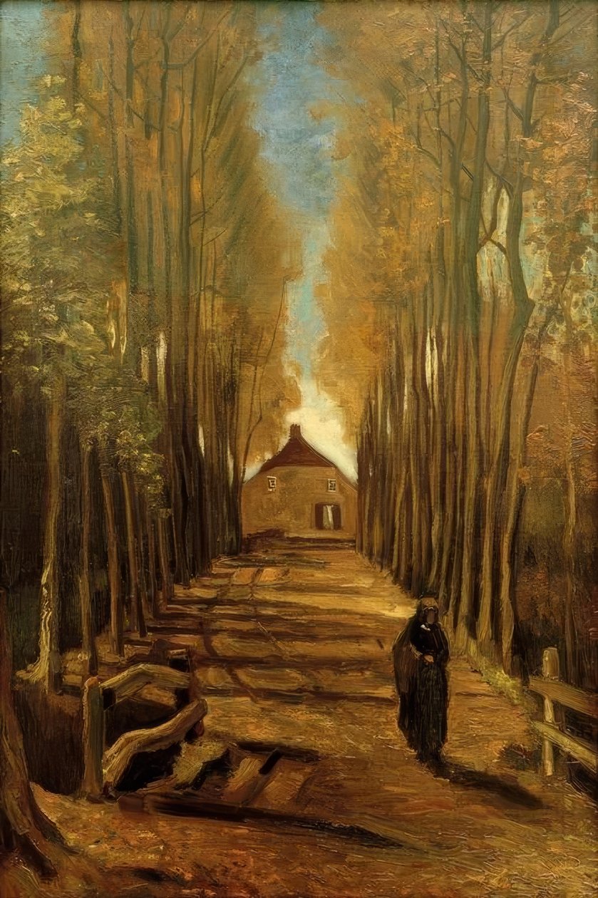 Poppel allé om høsten av Vincent van Gogh