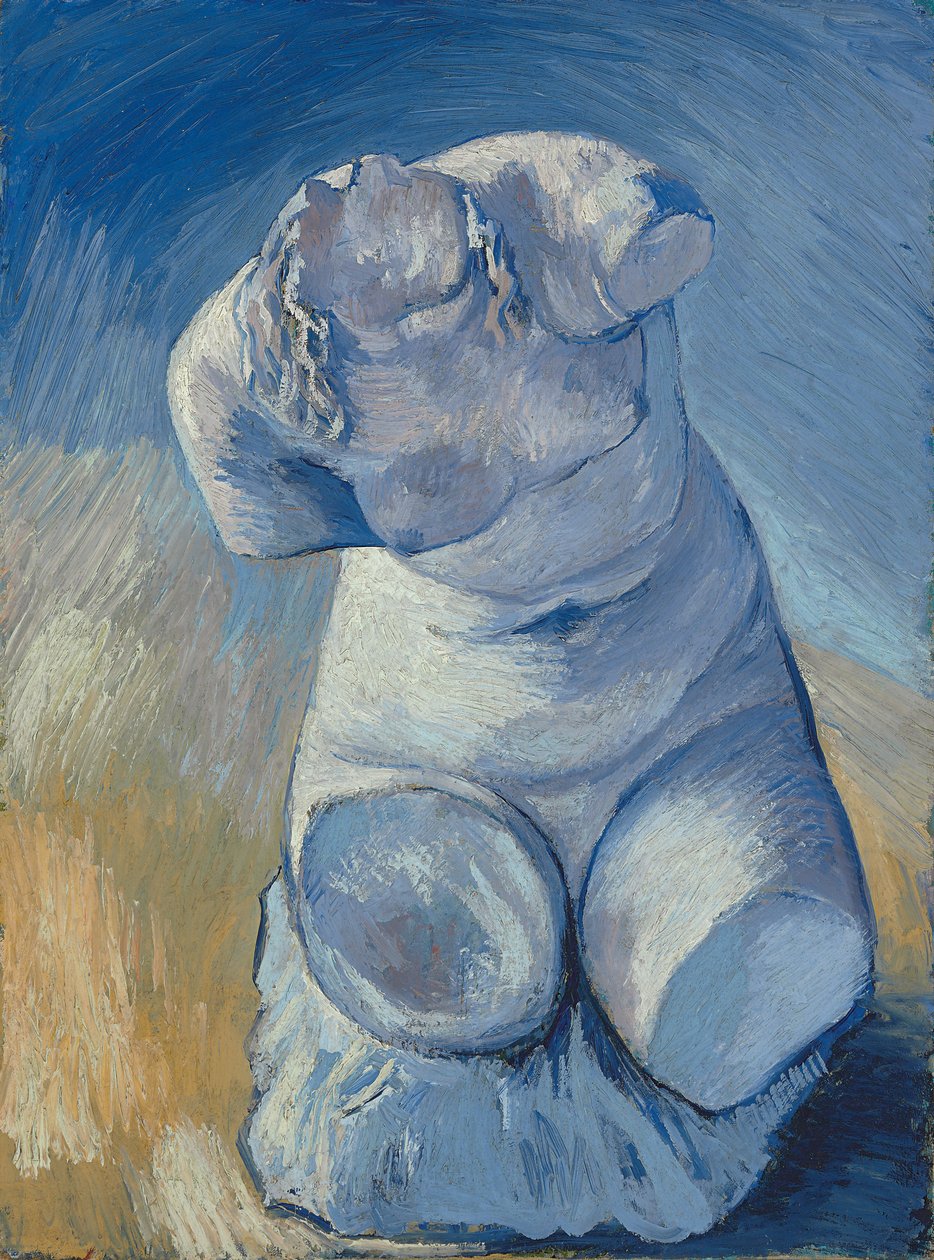 Gipsstatuett: kvinnelig overkropp, sett forfra; Gipsstatuett: Torso av en kvinne, sett forfra, 1887 av Vincent van Gogh