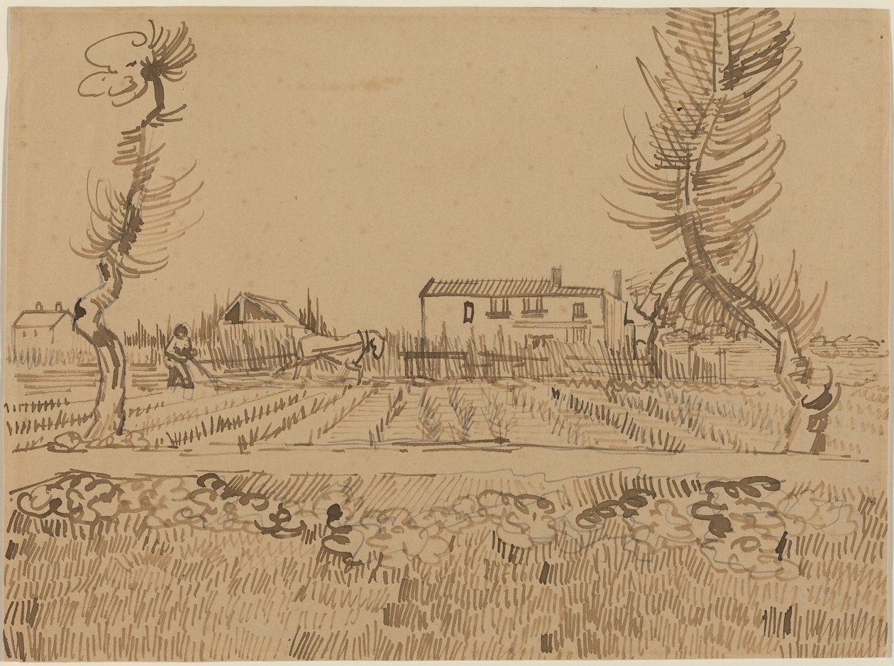 Pløyer på markene nær Arles av Vincent van Gogh