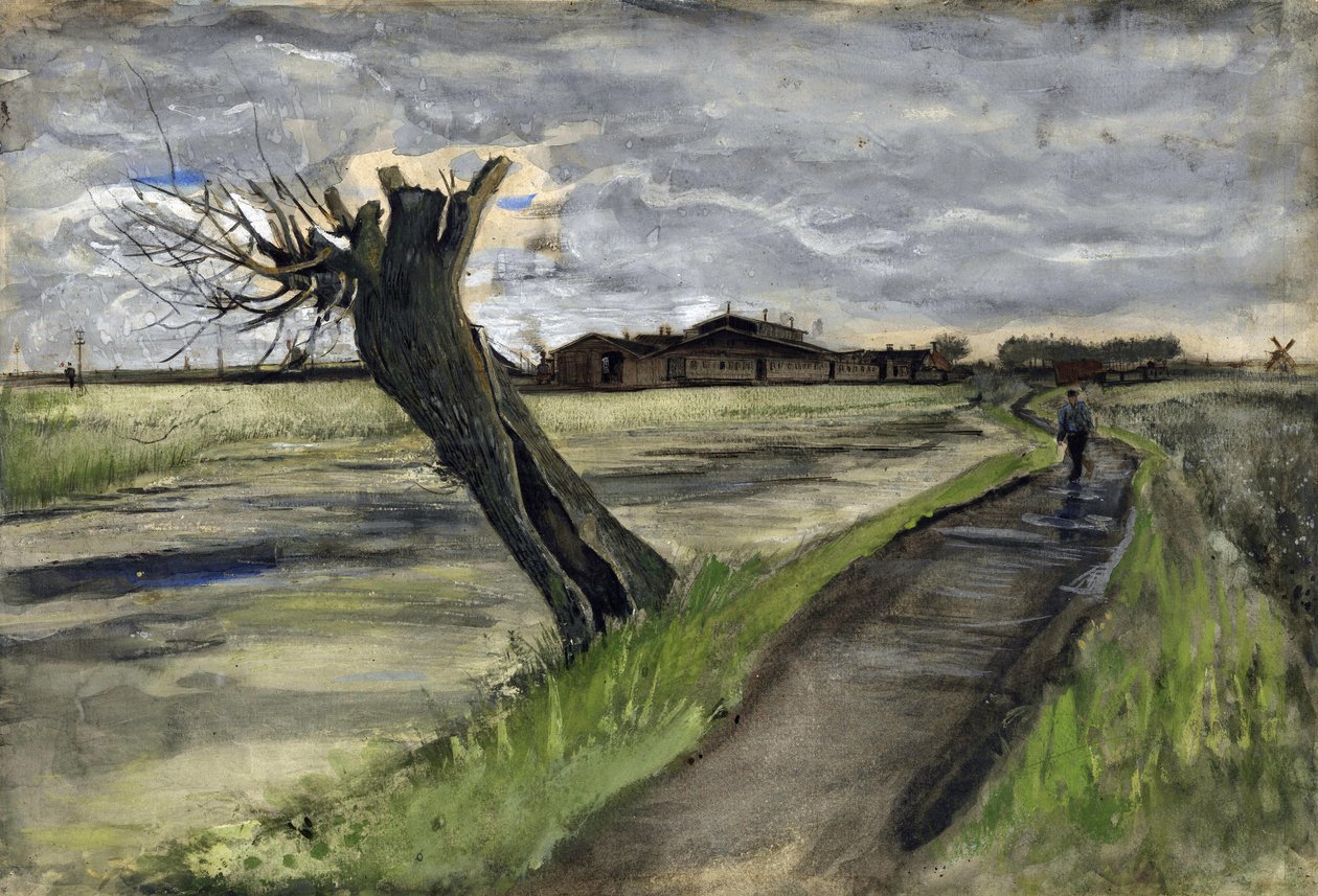 Pollard Willow (saule tetard) av Gogh, Vincent, van (1853-1890). Blyant, akvarell, Gouache, blekk på papir, størrelse: 38x55,8 av Vincent van Gogh
