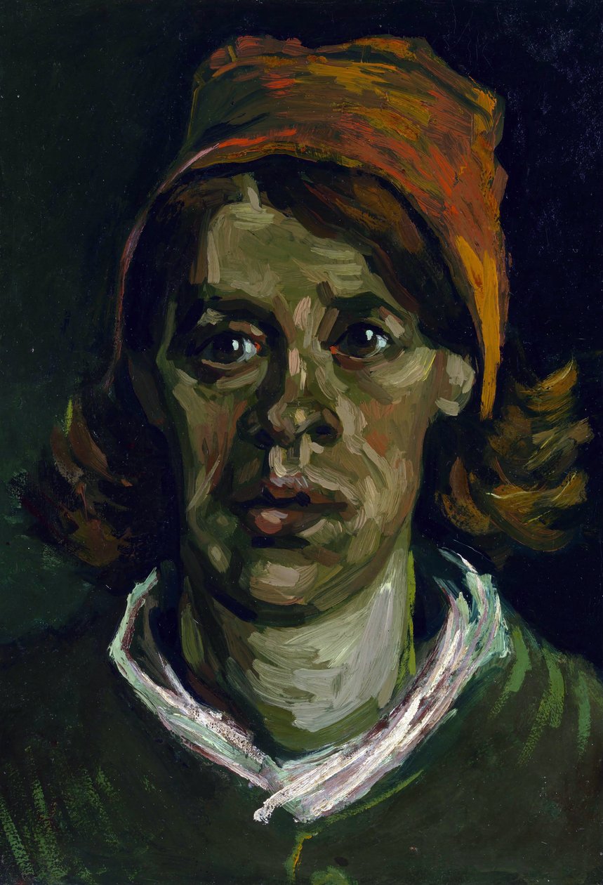 ""Portrett av en bondekvinne med rød hette"" (Hoved av en bondekvinne med rød hette) Maleri av Vincent Van Gogh (1853-1890) av Vincent van Gogh