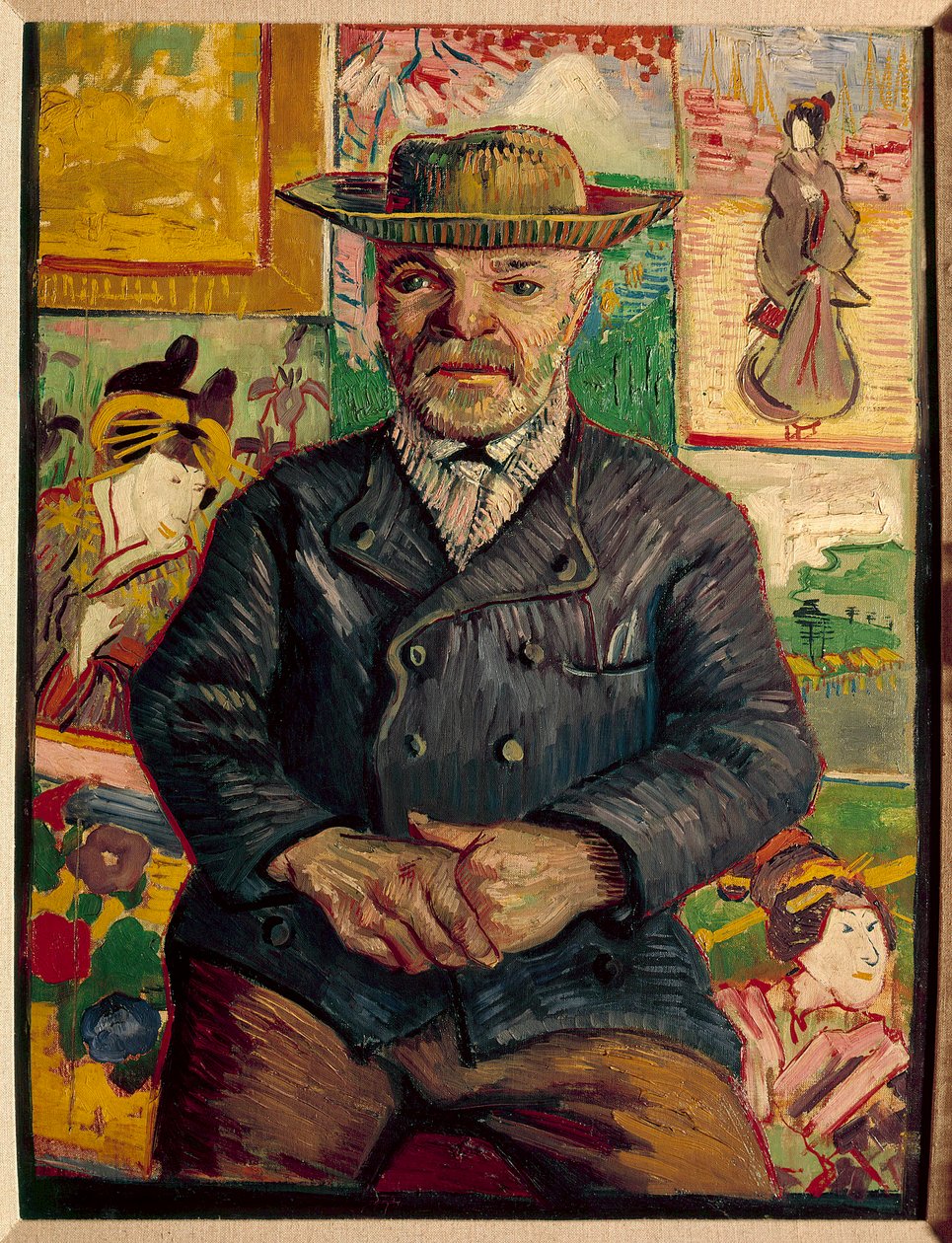 Portrett av far Tanguy-maleri av Vincent Van Gogh (1853-1890) 1800-tallssamling Niarchos - Portrett av far Tanguy (Julien Tanguy av Vincent van Gogh