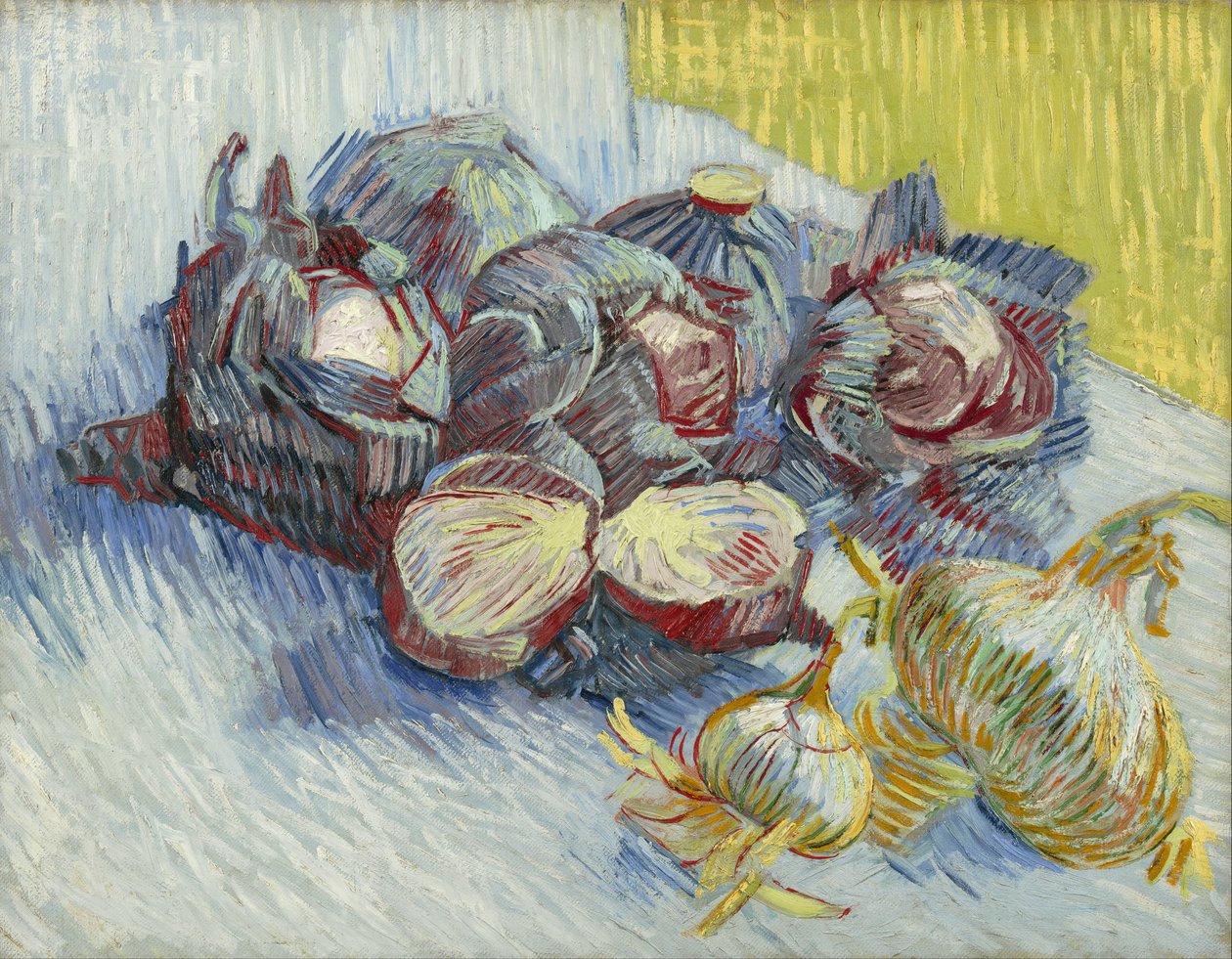 Rødkål og løk av Vincent van Gogh