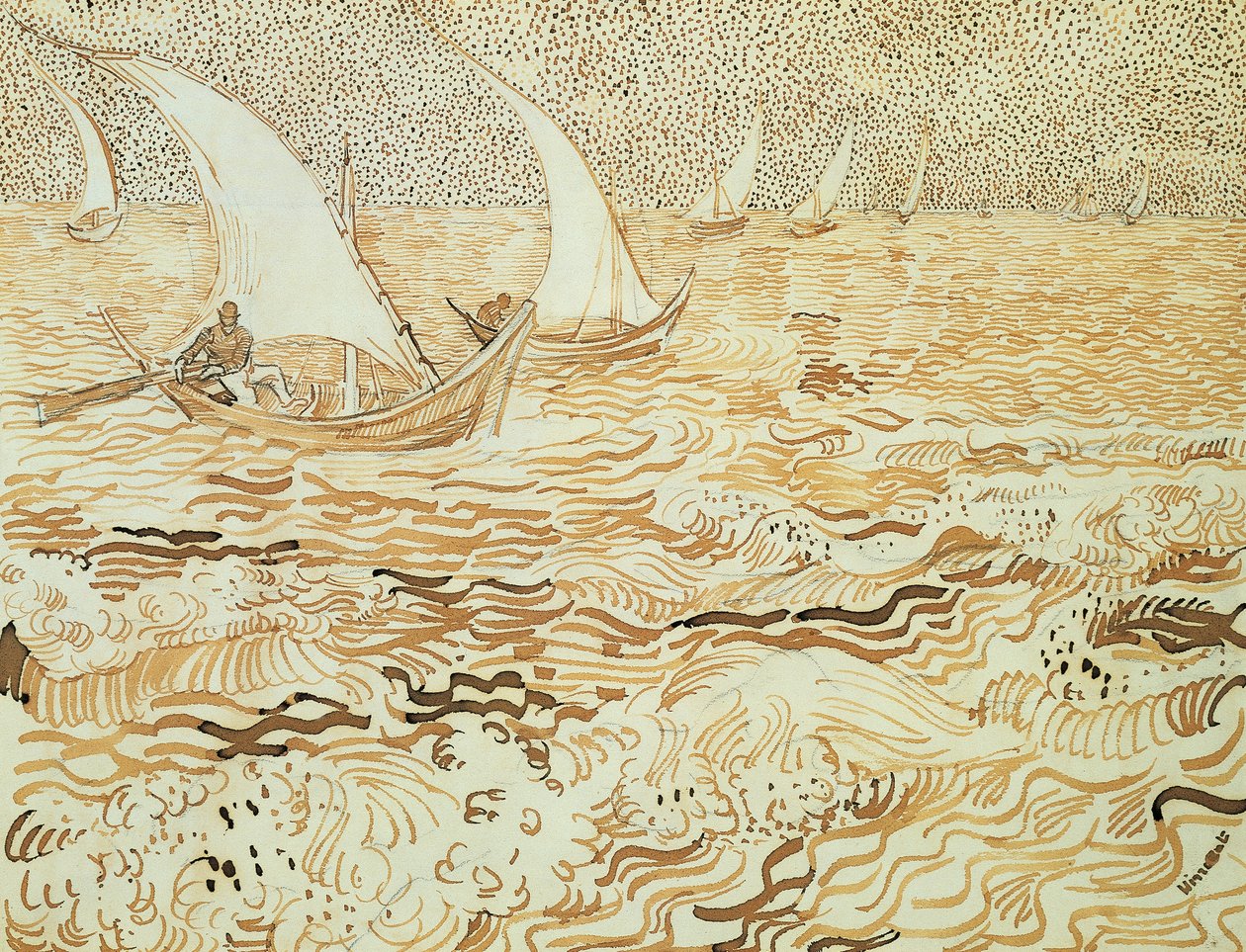 Sjølandskap ved Saintes-Maries-de-la-Mer av Vincent van Gogh