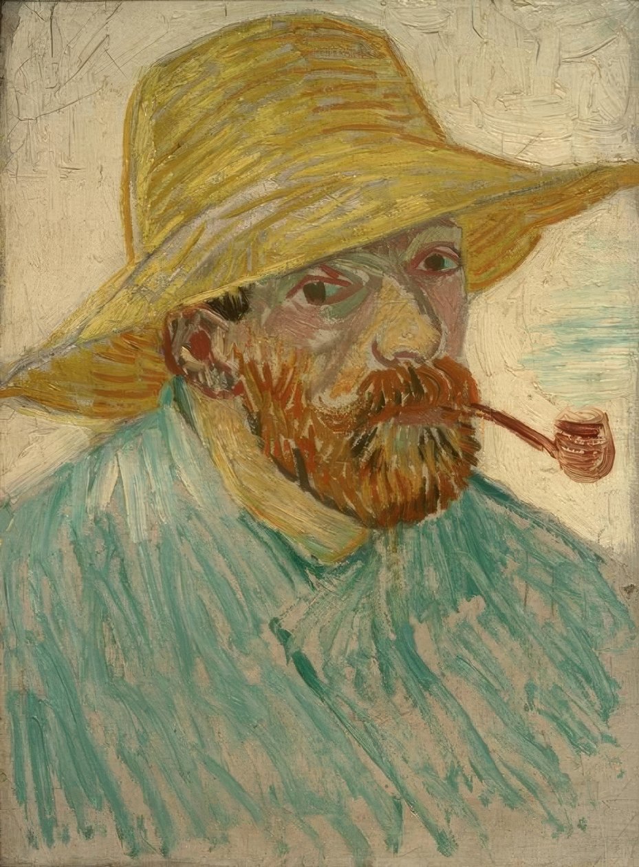 Selvportrett med stråhatt av Vincent van Gogh