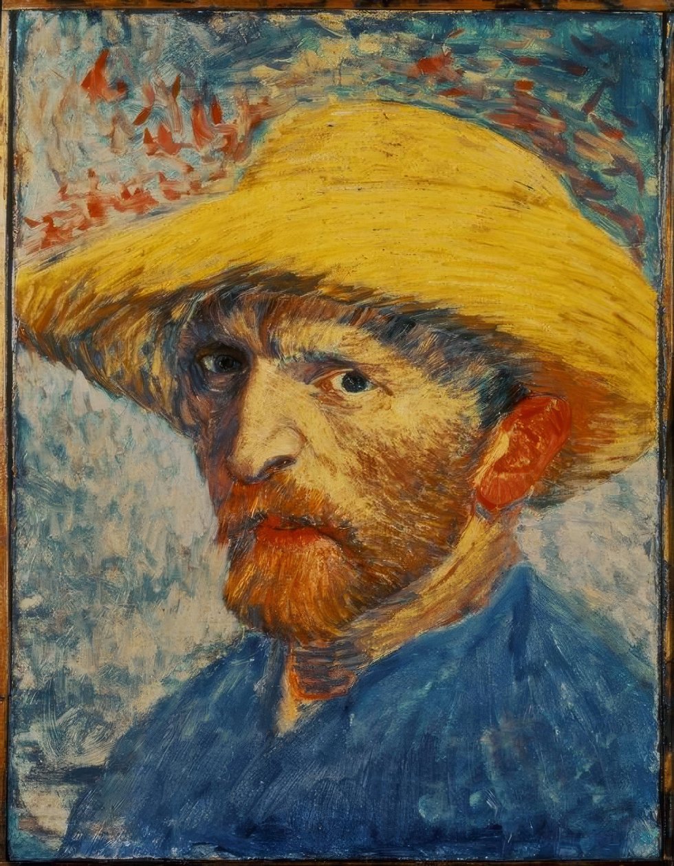 Selvportrett med gul stråhatt av Vincent van Gogh