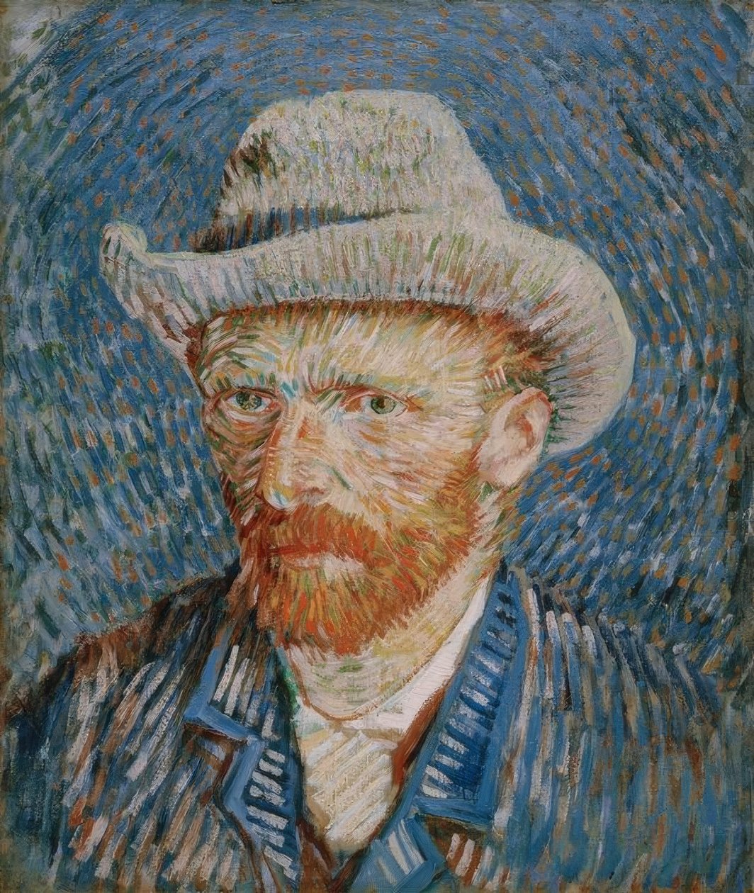 Selvportrett med grå filthatt av Vincent van Gogh