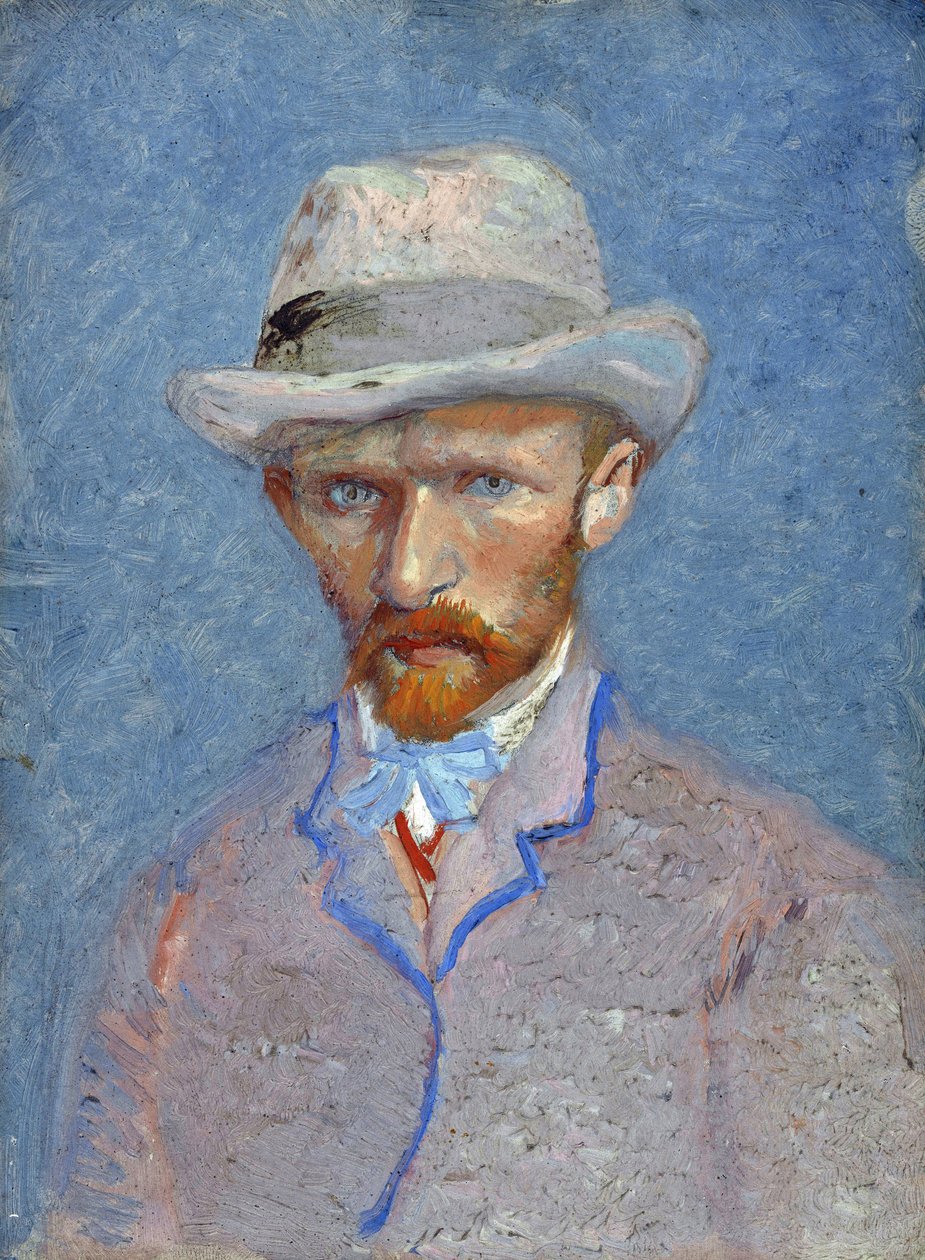 Selvportrett av Gogh, Vincent, van (1853-1890). Olje på papp, størrelse: 19x14,1 av Vincent van Gogh
