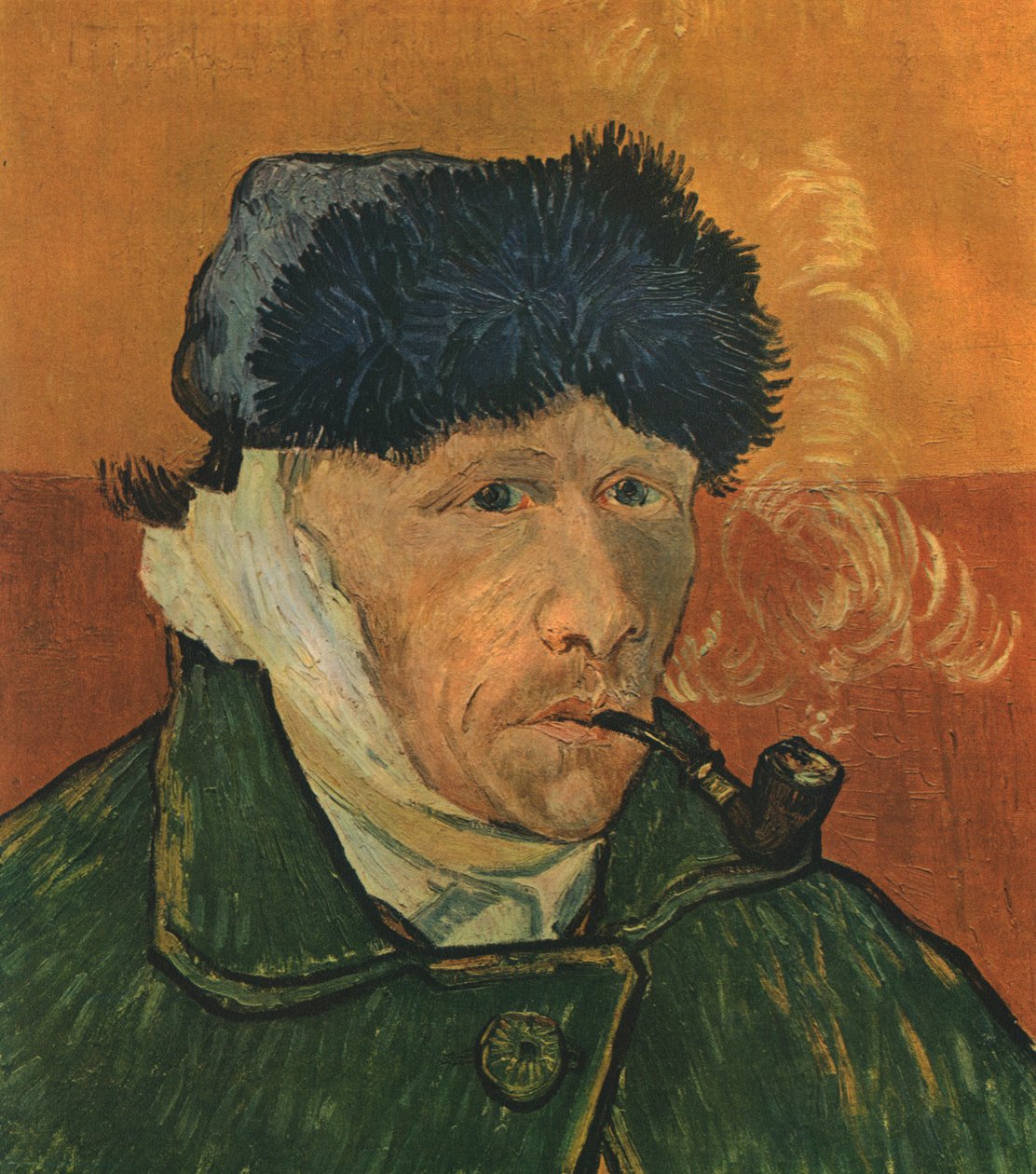 Selvportrett med bandasjert øre og rør, februar 1889, 1947. av Vincent van Gogh