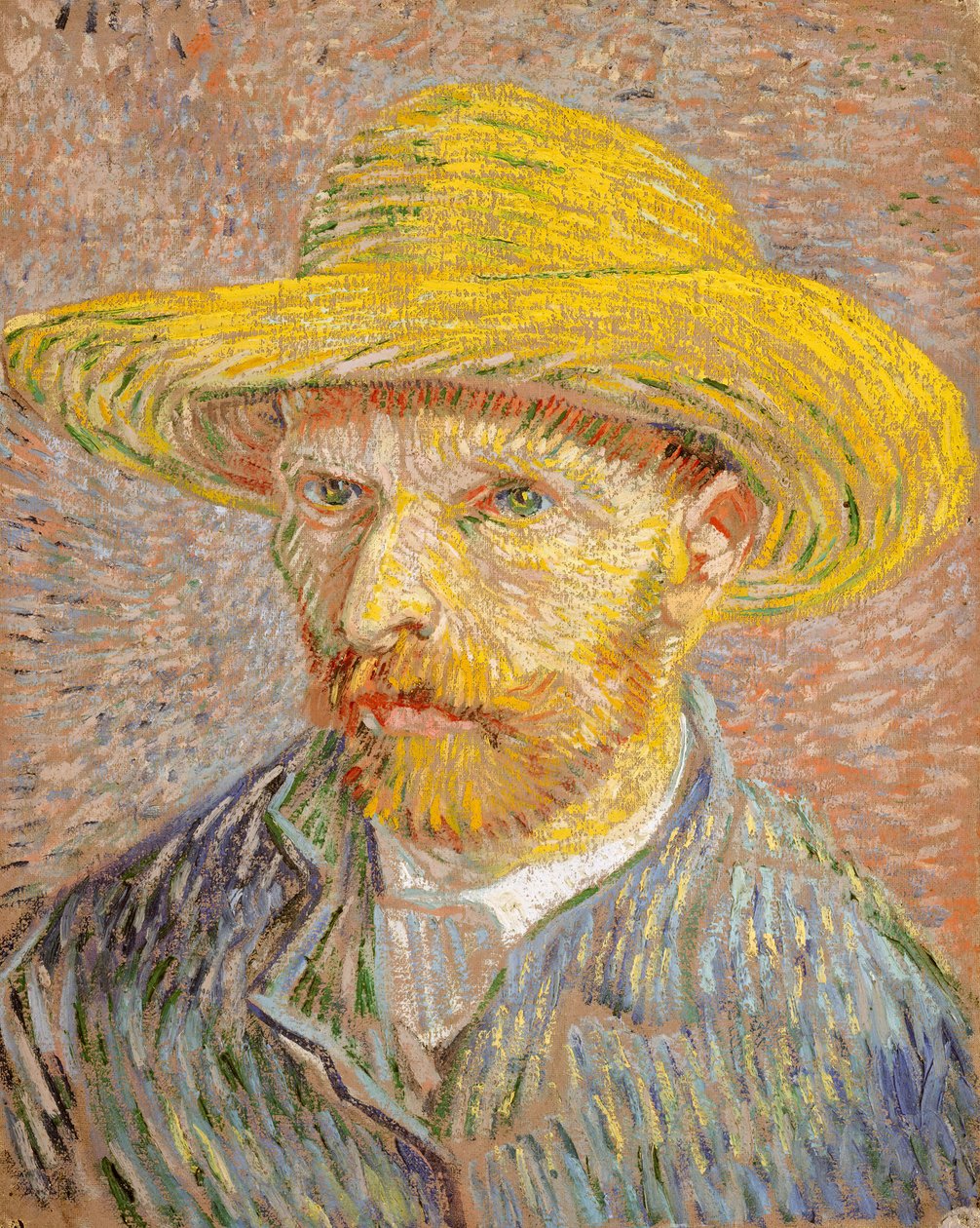 Selvportrett med stråhatt på forsiden: Potetskrelleren, 1887. av Vincent van Gogh