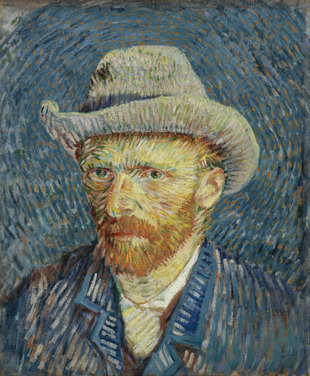 Selvportrett med grå filthatt av Vincent van Gogh