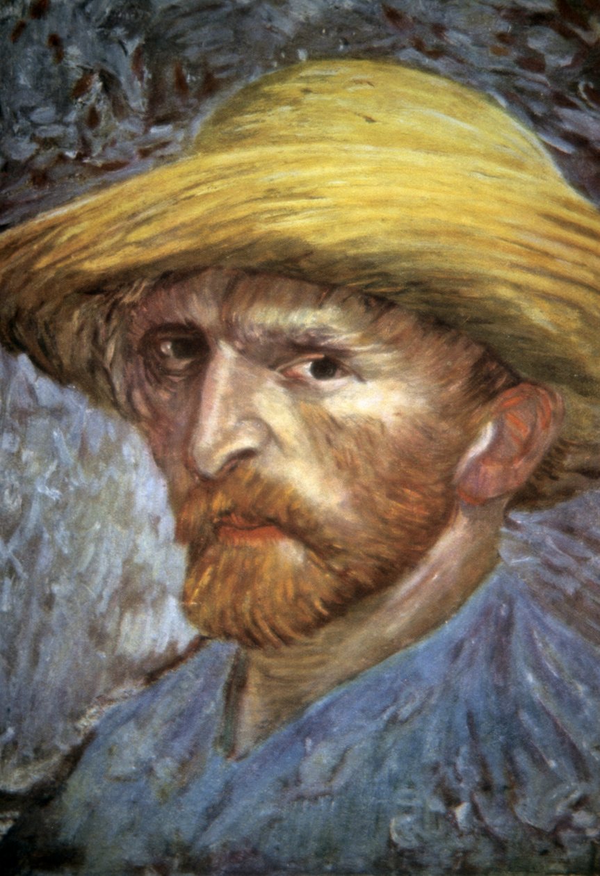 Selvportrett med stråhatt, 1887 av Vincent van Gogh