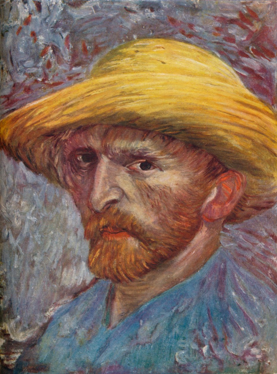 Selvportrett med stråhatt, 1887 av Vincent van Gogh