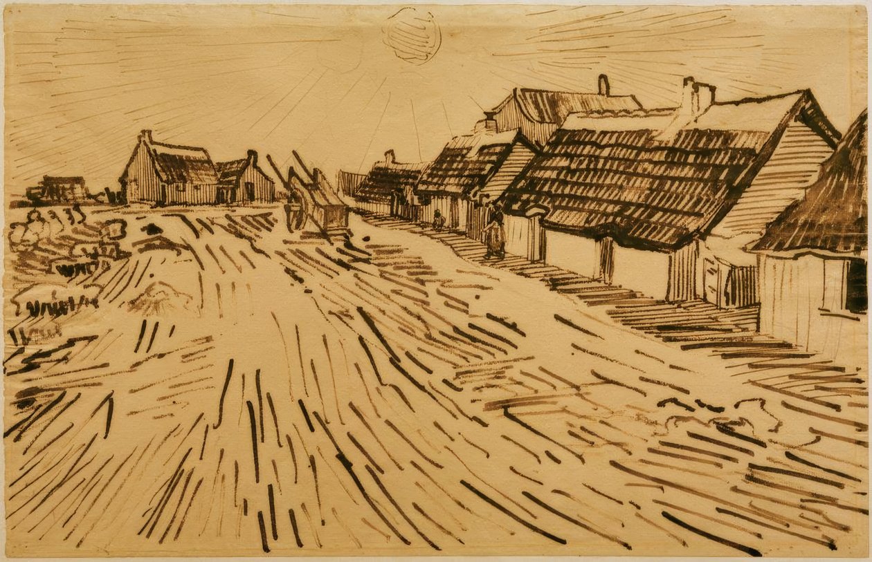 Solrike hus i Les Saintes-Maries-de-la-Mer av Vincent van Gogh
