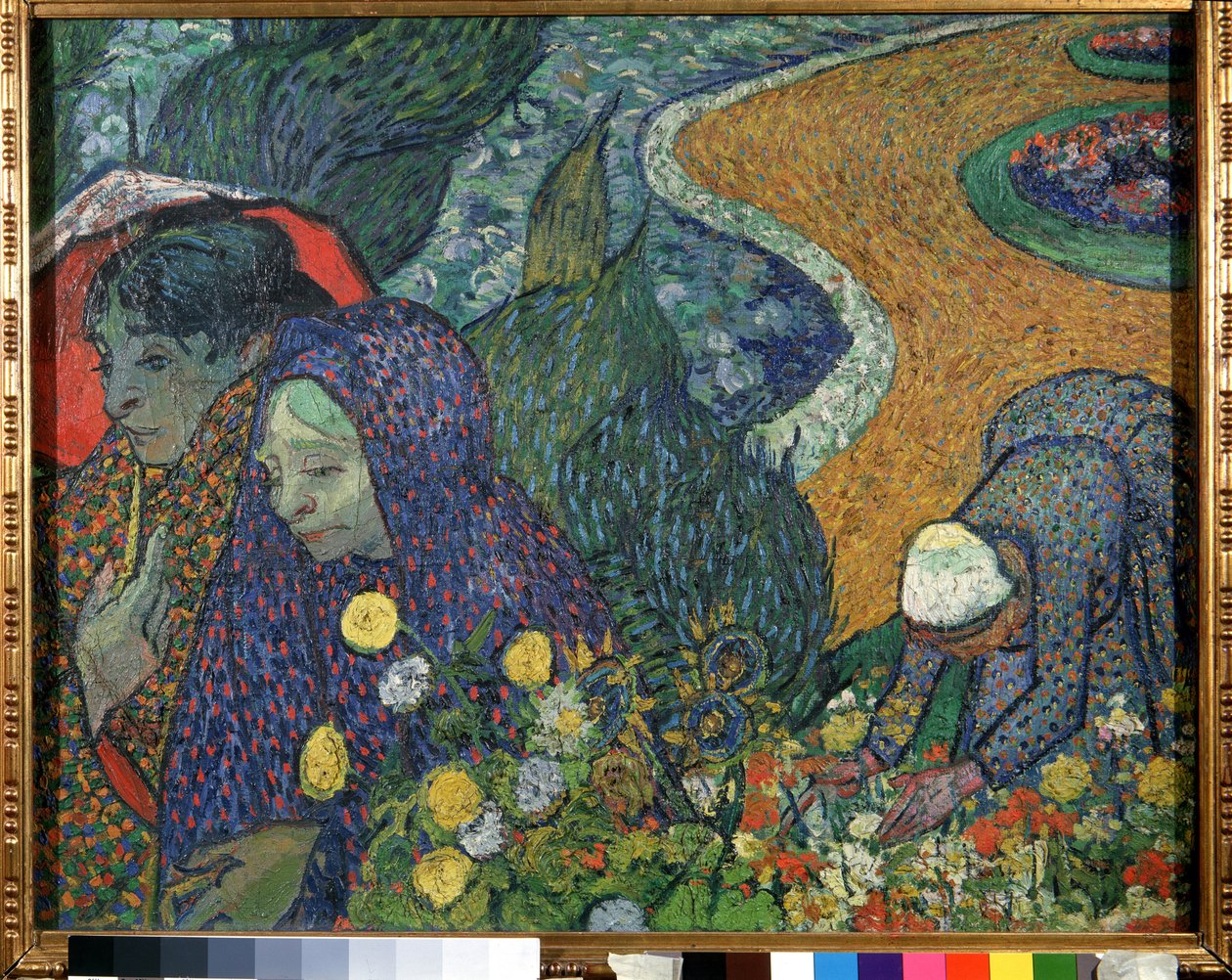 «Suvenir du jardin a Etten ou Les Arlesiennes». Kvinner fra Arles (Minne om hagen i Etten). Maleri av Vincent van Gogh (1853–1890) av Vincent van Gogh