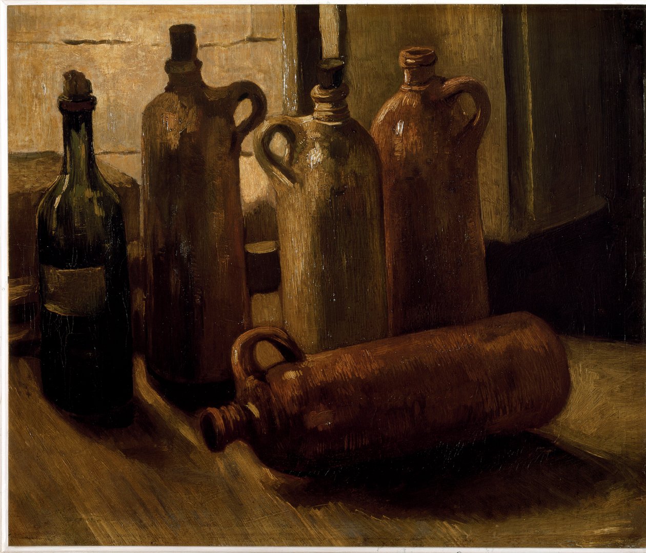 Stilleben. Flasker.(Olje på lerret av Vincent van Gogh