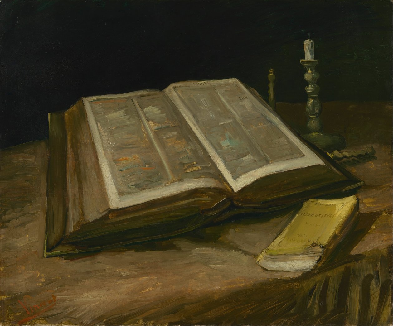 Stilleben med Bibelen av Vincent van Gogh