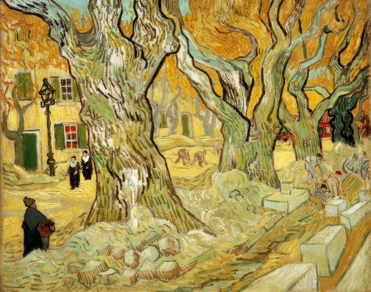 Veiarbeidere i Saint-Remy av Vincent van Gogh