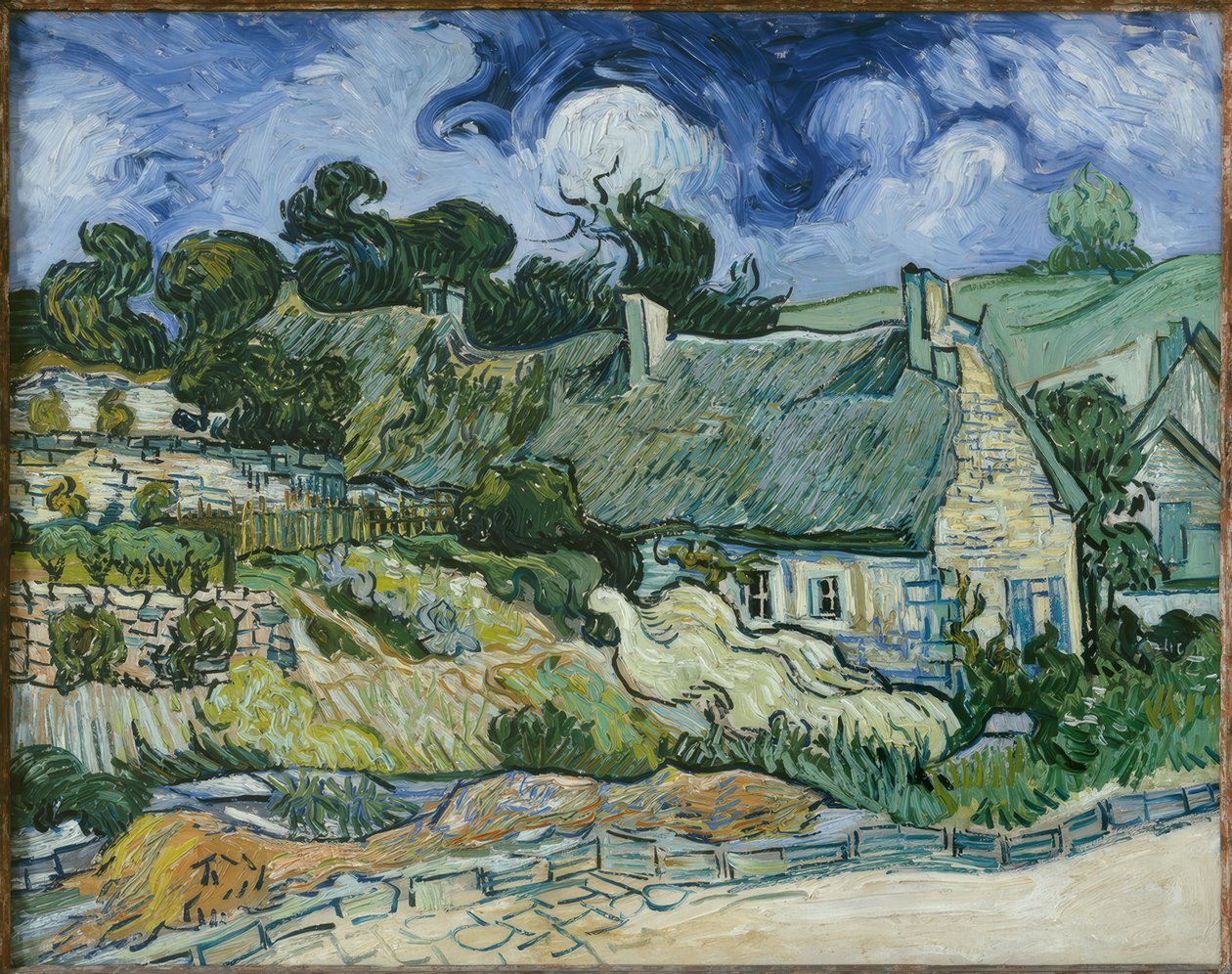 Hus med stråtak i Cordeville, Auverssur-Oise av Vincent van Gogh