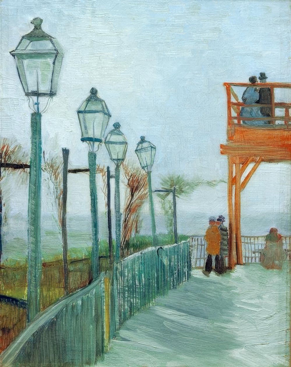 Terrasse og utsiktsdekk på Moulin de Blutefin, Mont av Vincent van Gogh