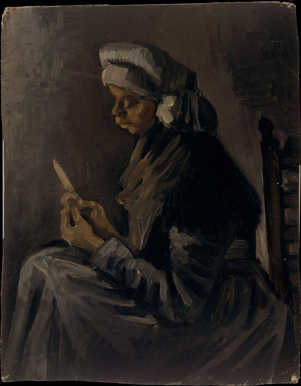 Potetskrelleren (bakside: Selvportrett med stråhatt) av Vincent van Gogh