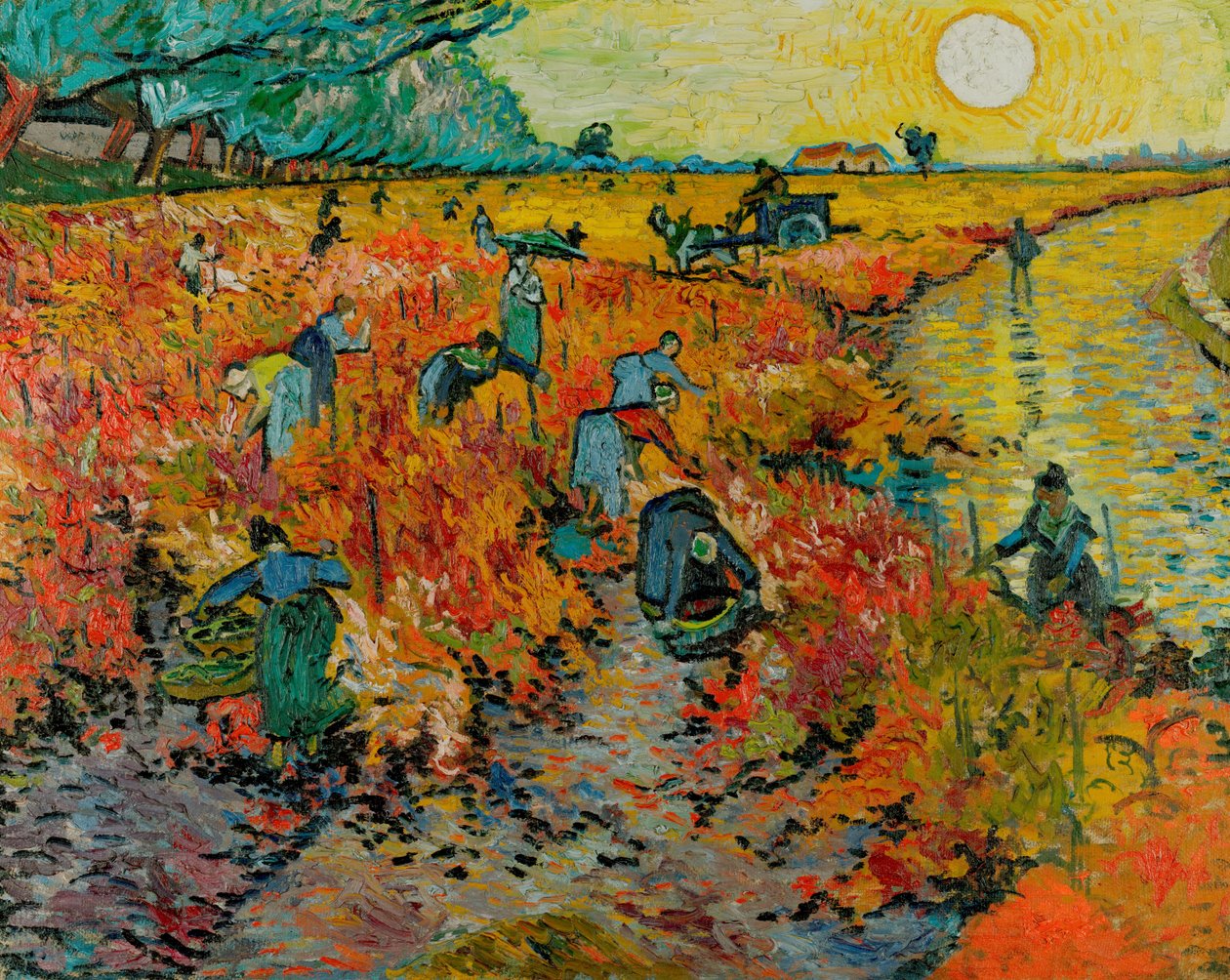 Den røde vingården / den røde vingården i Arles (Montmajour) av Vincent van Gogh