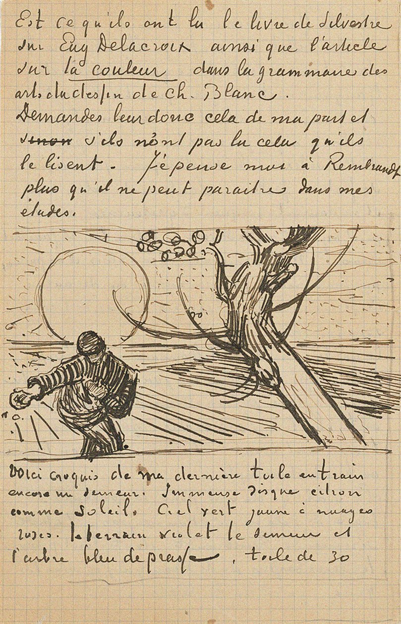 Såmannen, brev til Theo fra Arles, ca. 25. november 1888 av Vincent van Gogh