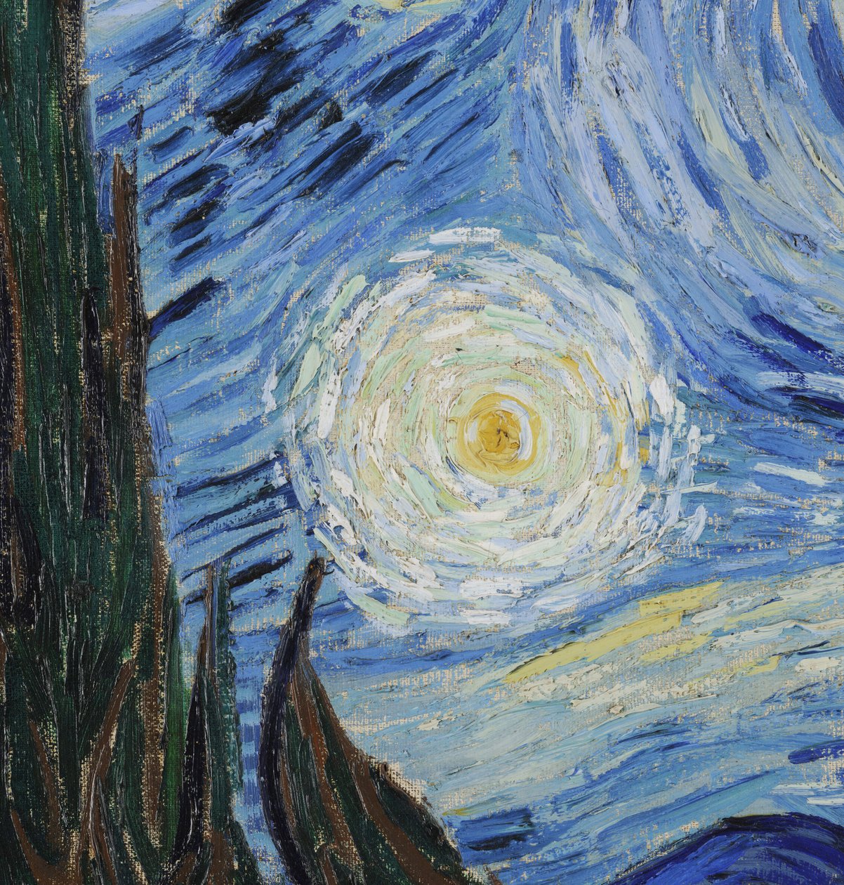 The Starry Night, juni 1889 (olje på lerret) (detalj av 702746) av Vincent van Gogh