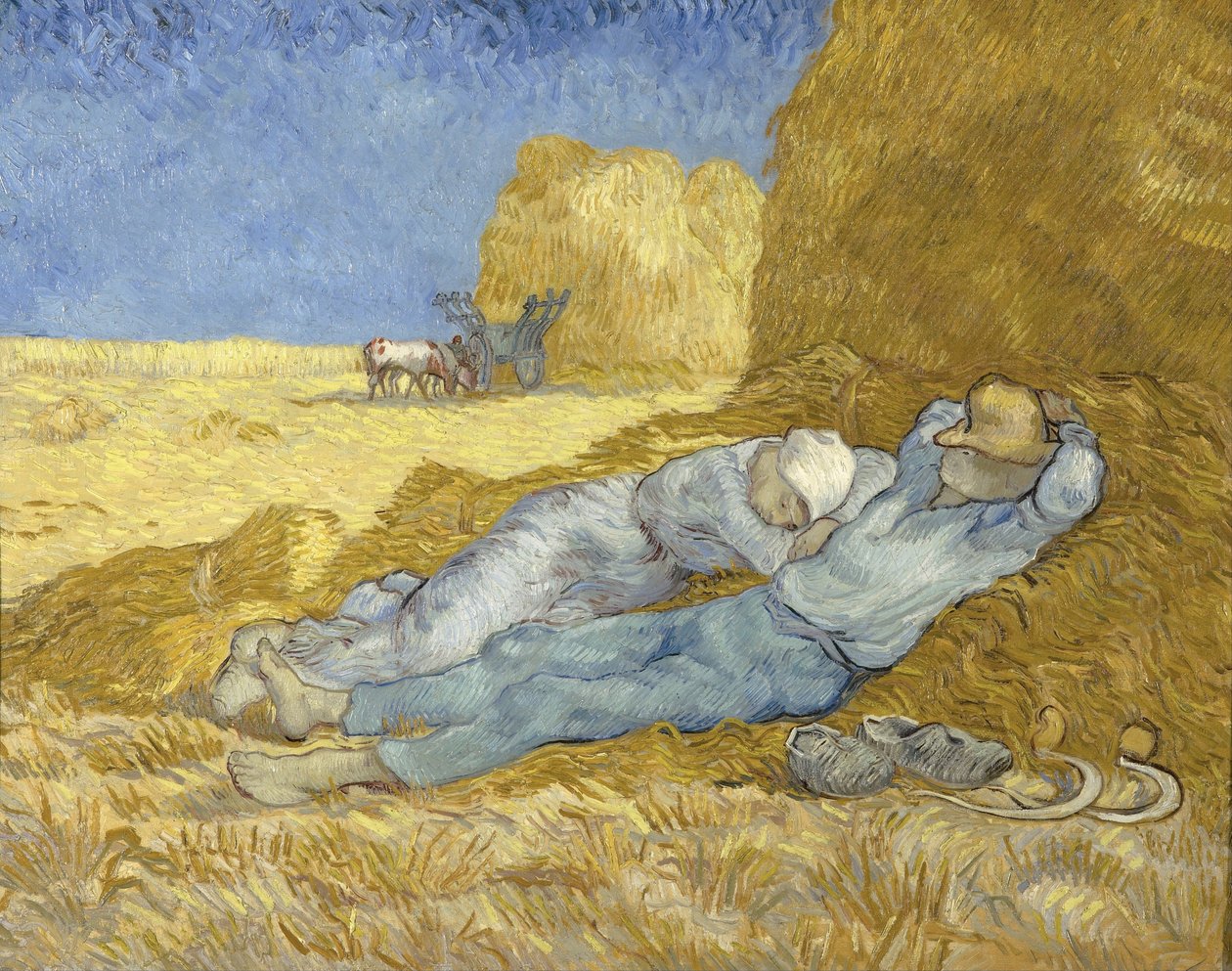 Siestaen etter Millet, 1890 av Vincent van Gogh